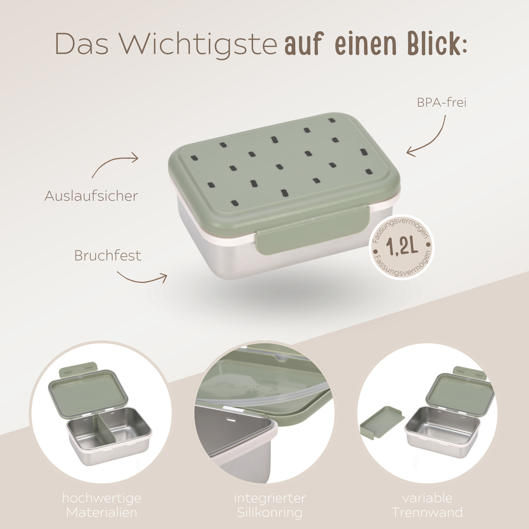 Lässig Kindergarten - Set "Punkte rund" - Rucksack, Trinkflasche & Lunchbox - wunderwunsch