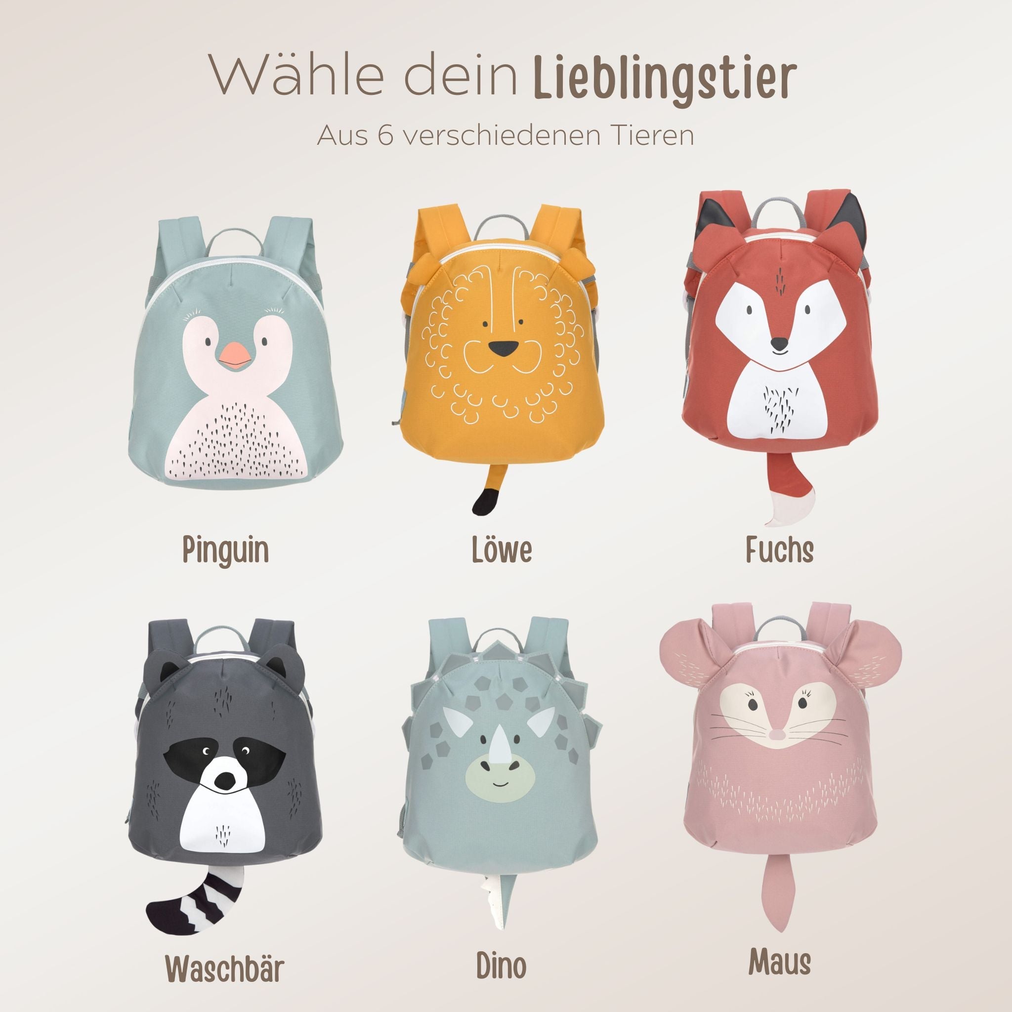 LÄSSIG Kindergartenrucksack personalisiert - Tiere - wunderwunsch