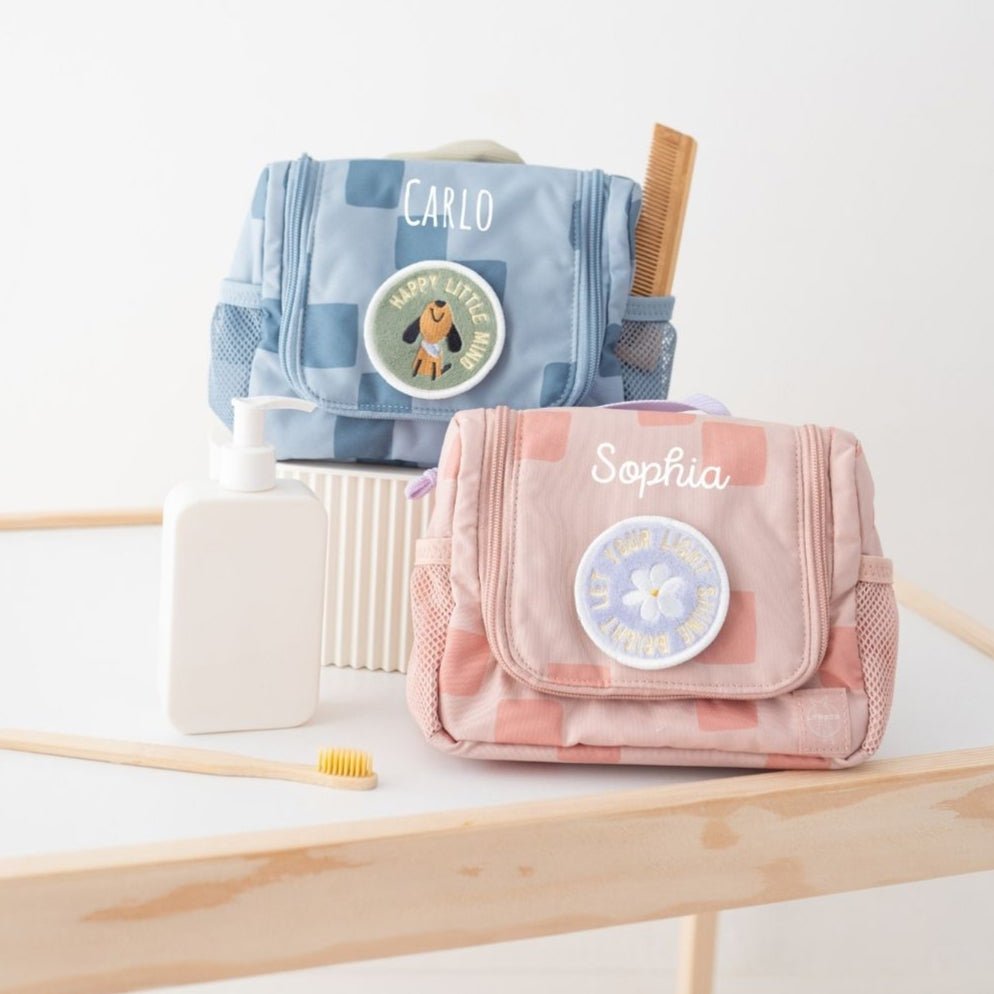 LÄSSIG Kulturtasche Kinder "Pattern Party" personalisierbar - wunderwunsch