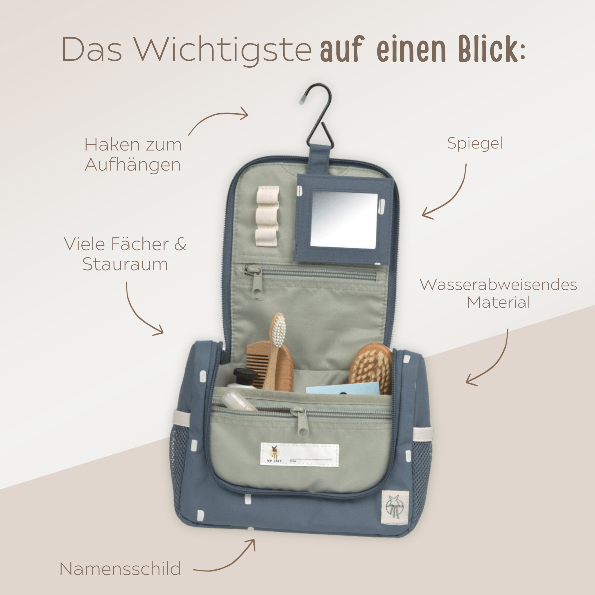 LÄSSIG Kulturtasche - Punkte - wunderwunsch
