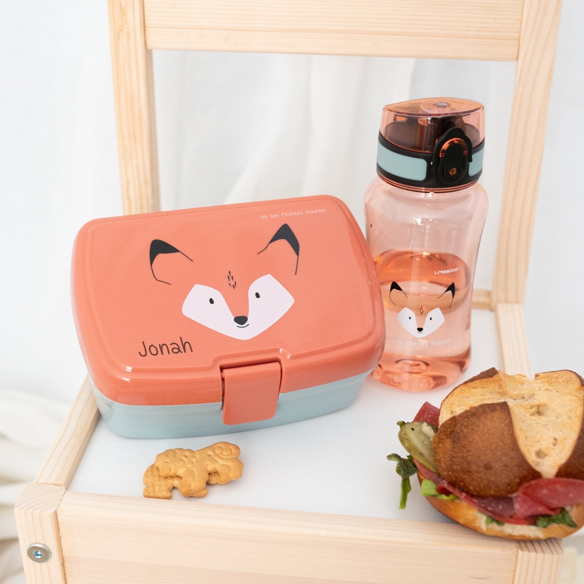 LÄSSIG Set Trinkflasche & Lunchbox - Fuchs - wunderwunsch