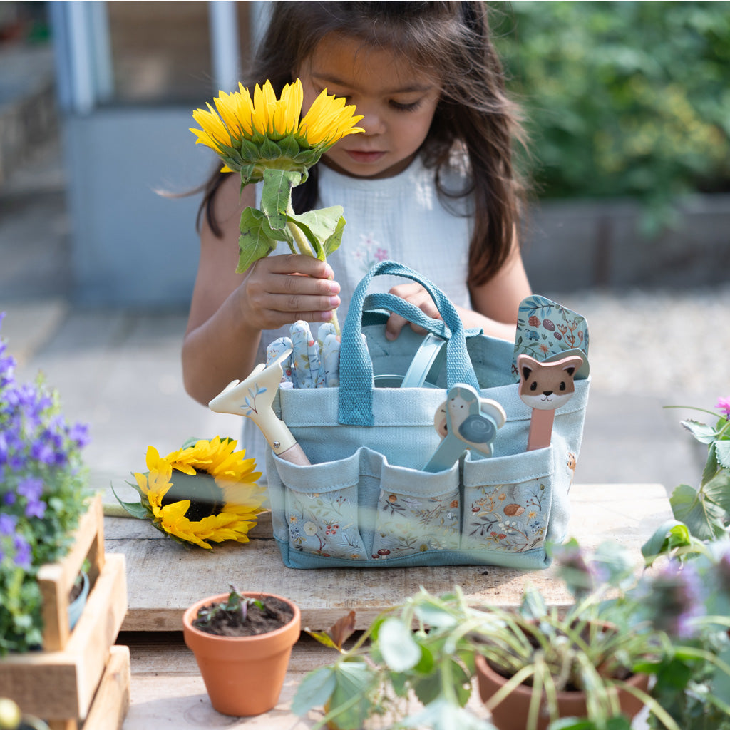 LITTLE DUTCH Garten Geschenkset 10-teilig - Forest Friends blau