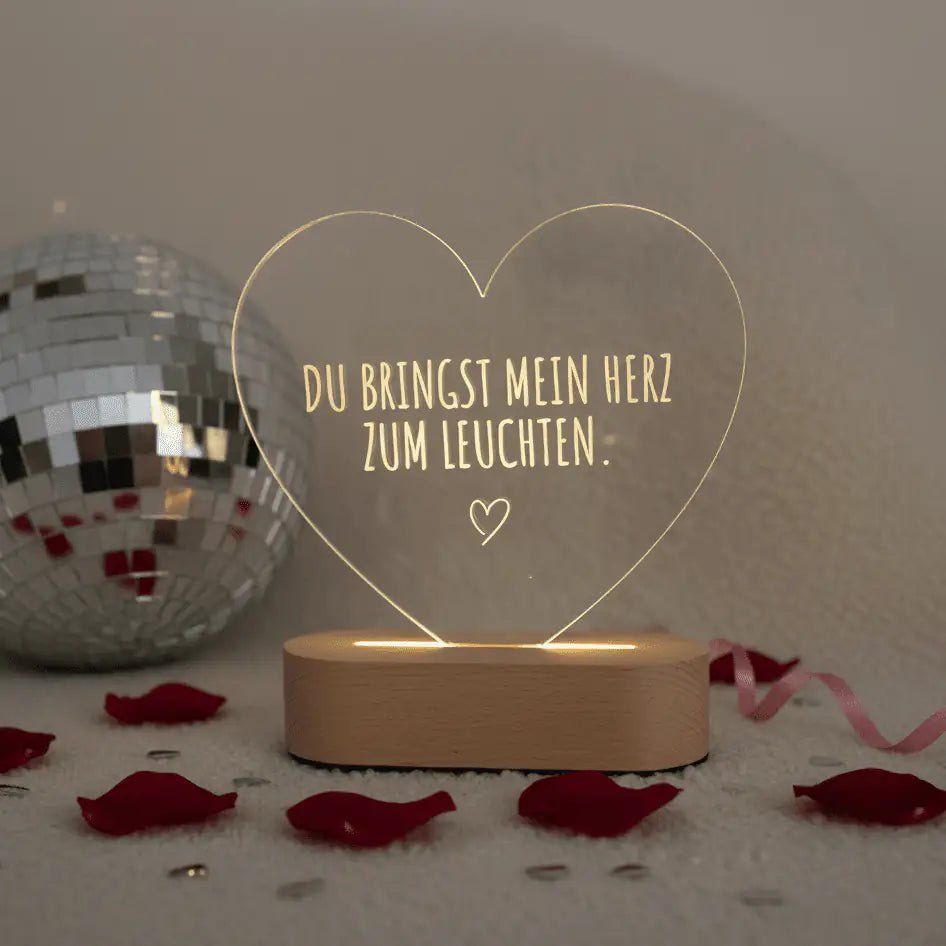 LED Nachtlicht Herz - Du bringst mein Herz zum Leuchten - wunderwunsch