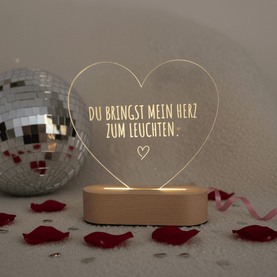LED Nachtlicht Herz - Du bringst mein Herz zum Leuchten - wunderwunsch