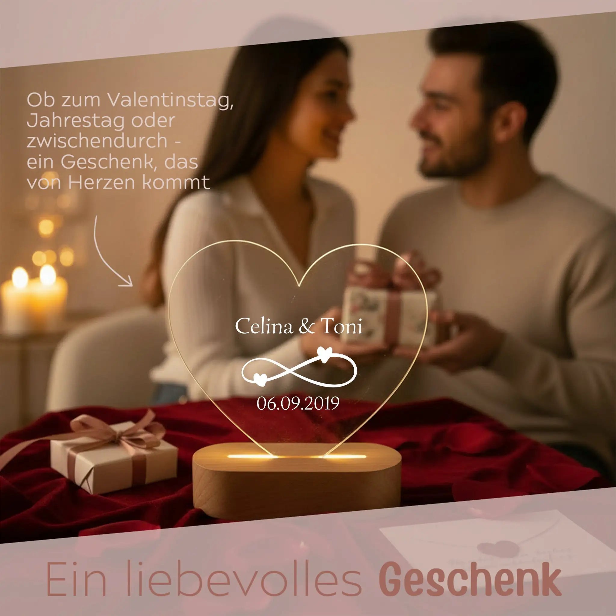 LED Nachtlicht Herz - Unendlich - wunderwunsch