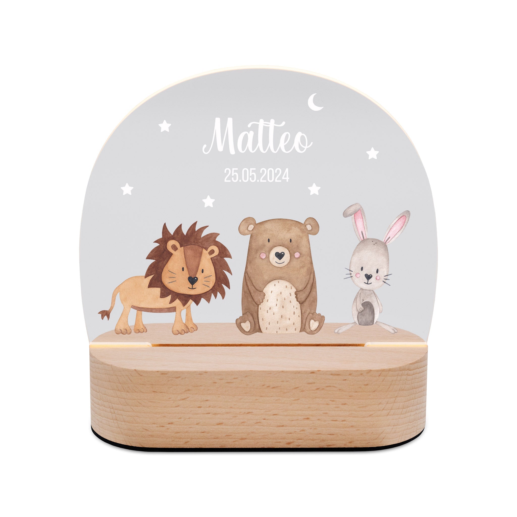 LED Nachtlicht Kinder personalisiert - Tiere Sternhimmel - wunderwunsch