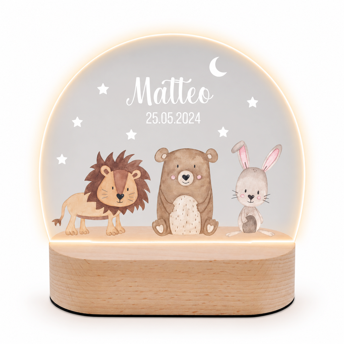 LED Nachtlicht Kinder personalisiert - Tiere Sternhimmel