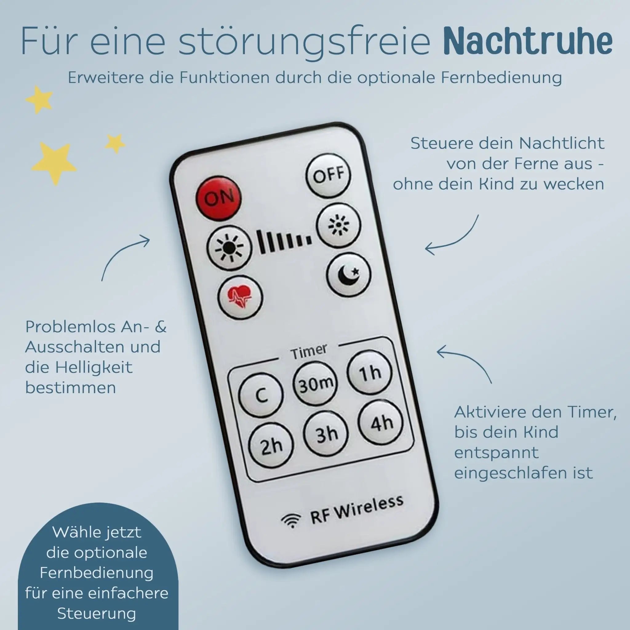 LED Nachtlicht Kinder personalisiert - Tiere unterm Sternenhimmel Aquarell - wunderwunsch