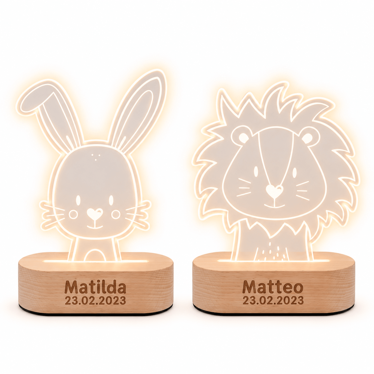 LED Tier Nachtlicht Tierform personalisiert - wunderwunsch