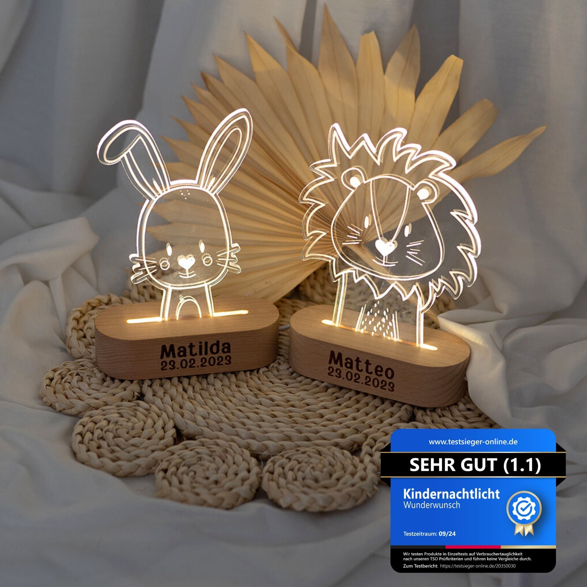 LED Tier Nachtlicht Tierform personalisiert - wunderwunsch