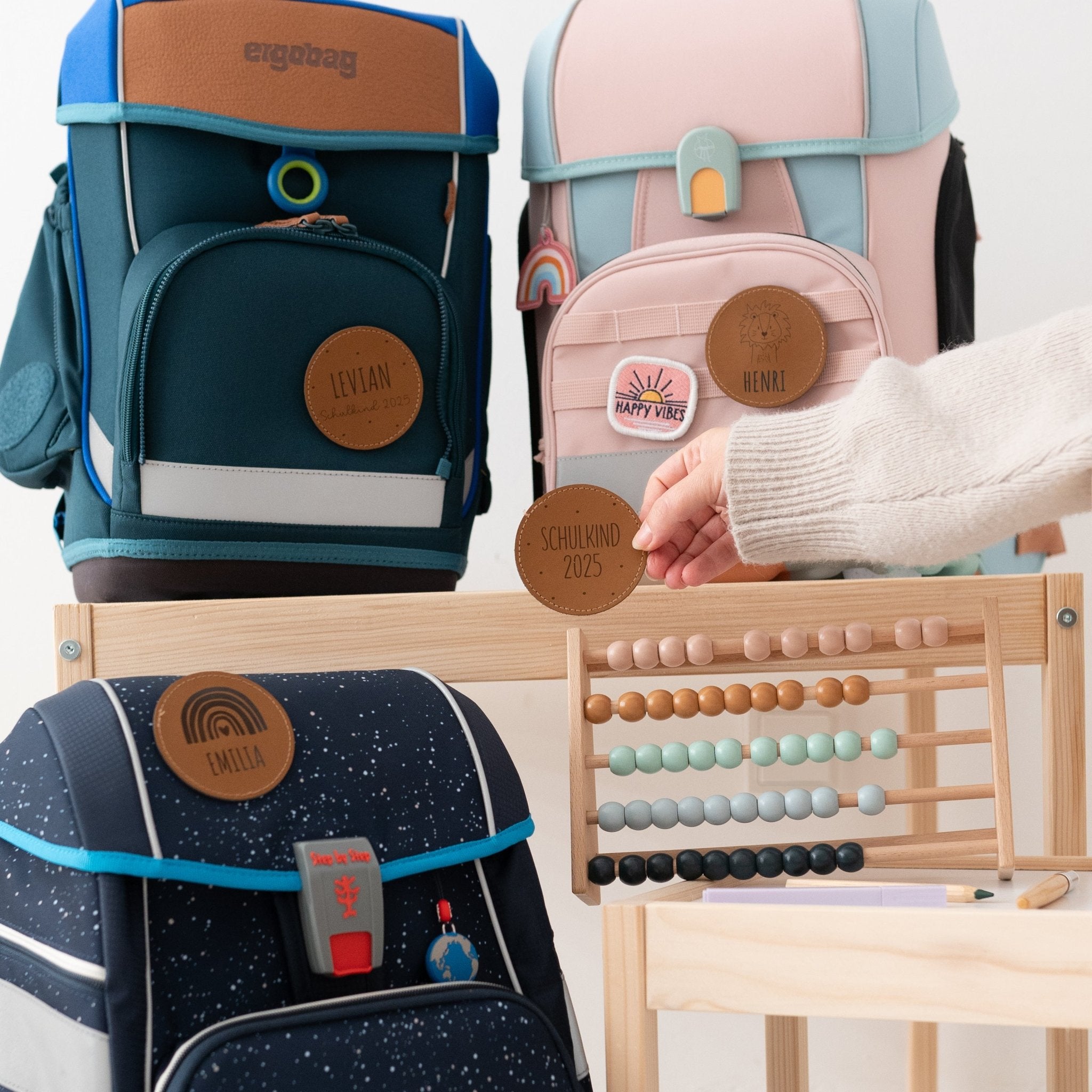 Lederpatches für Rucksack/Schulranzen - wunderwunsch