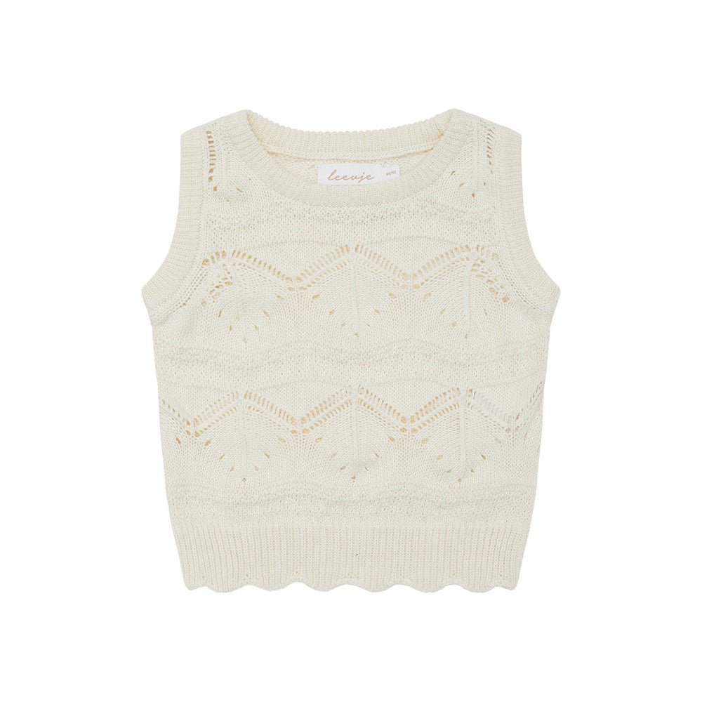 LEEVJE Stricktop mit aufwendigem Lochstrickmuster - wunderwunsch