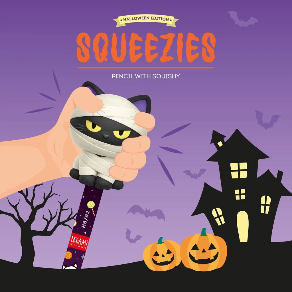 LEGAMI Halloween-Anti-Stress-Bleistift Mummy Cat „Nine Lives Later“ - Squeezies - wunderwunsch