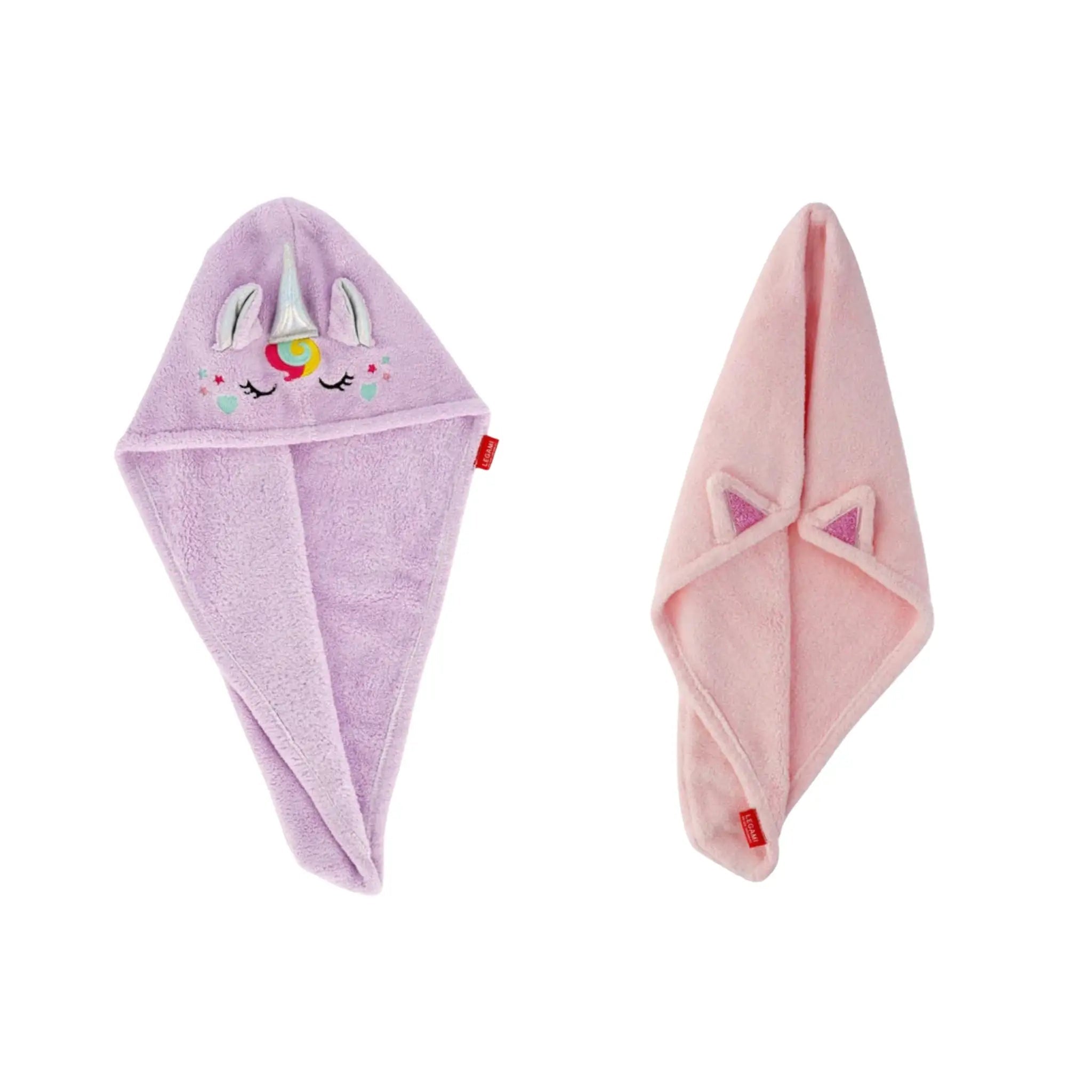 LEGAMI Turban - Handtuch - Einhorn & Katze - personalisierbar - wunderwunsch