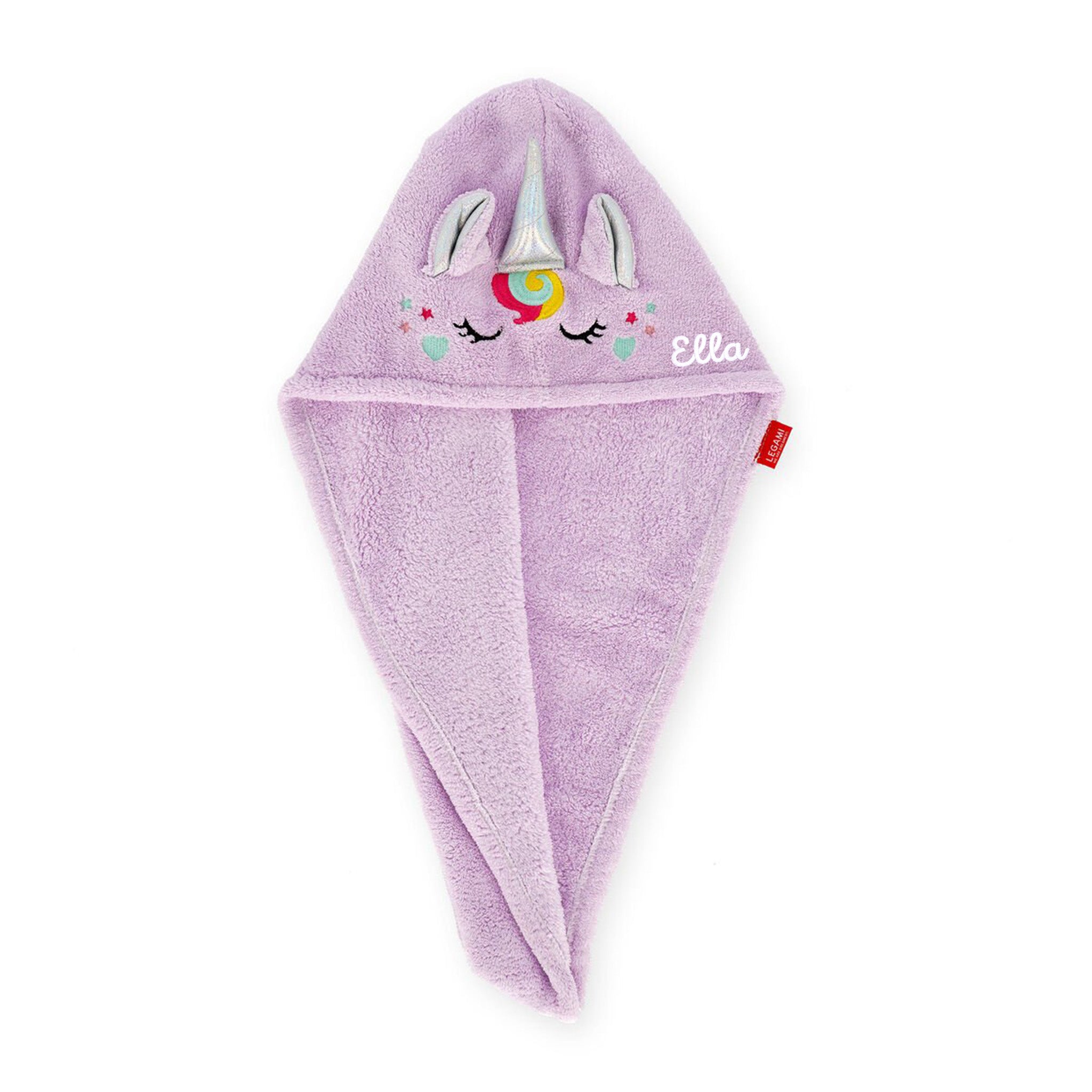 LEGAMI Turban - Handtuch - Einhorn & Katze - personalisierbar - wunderwunsch