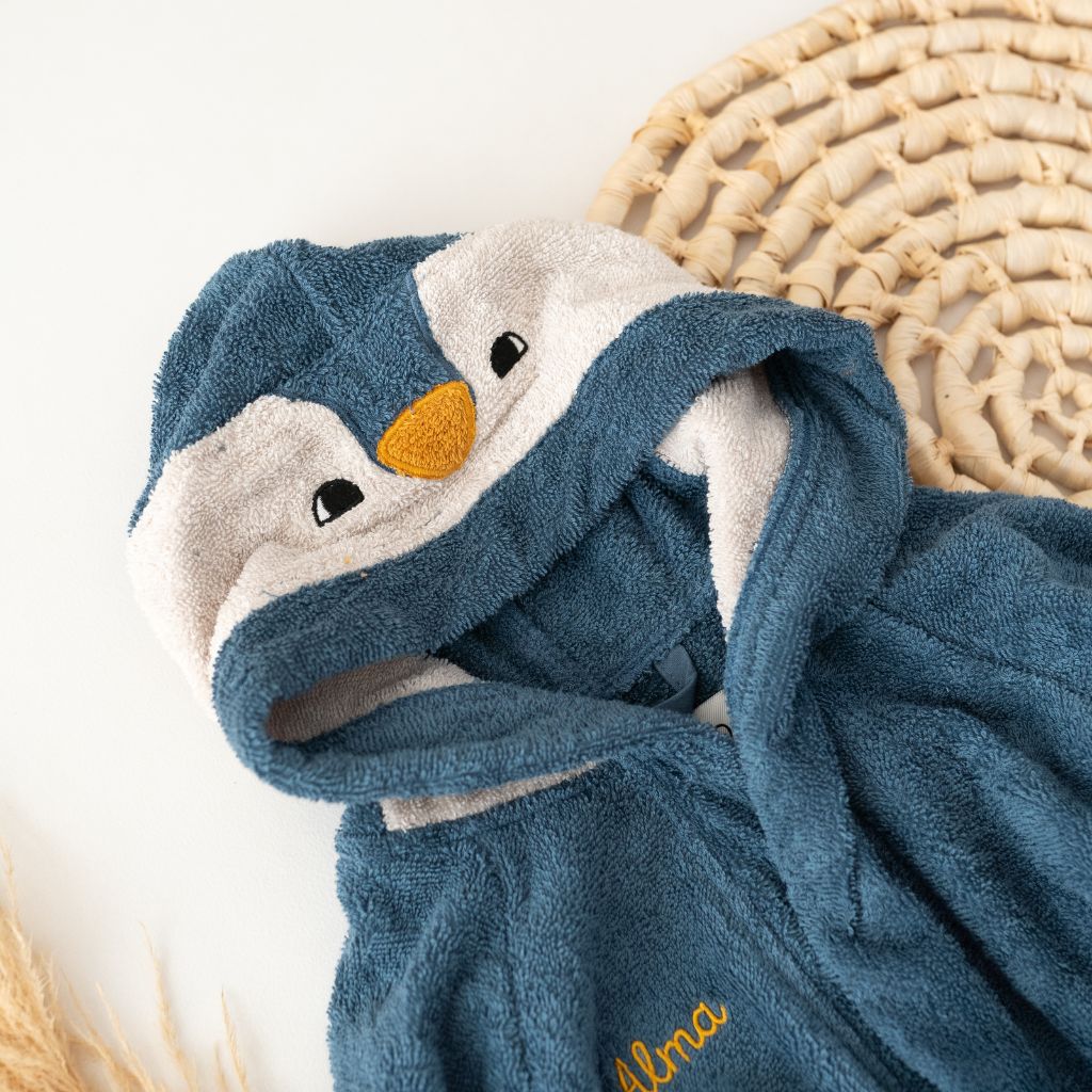 LIEWOOD Bademantel Pinguin personalisierbar - wunderwunsch