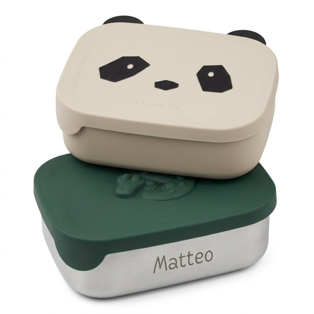 LIEWOOD Brotdose Edelstahl personalisiert - Hase, Panda, Krokodil - wunderwunsch