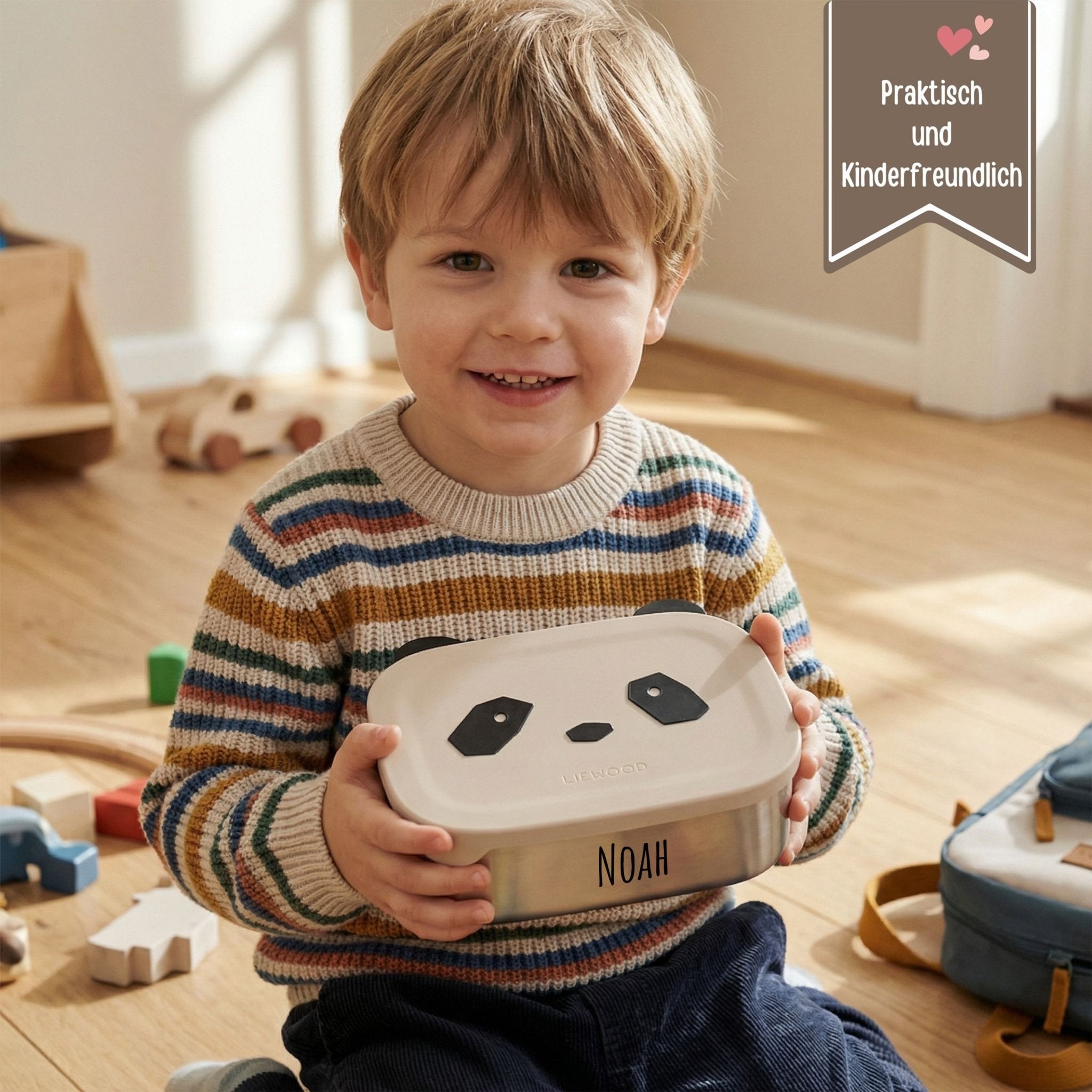 LIEWOOD Edelstahl Lunchbox Tier personalisiert - wunderwunsch