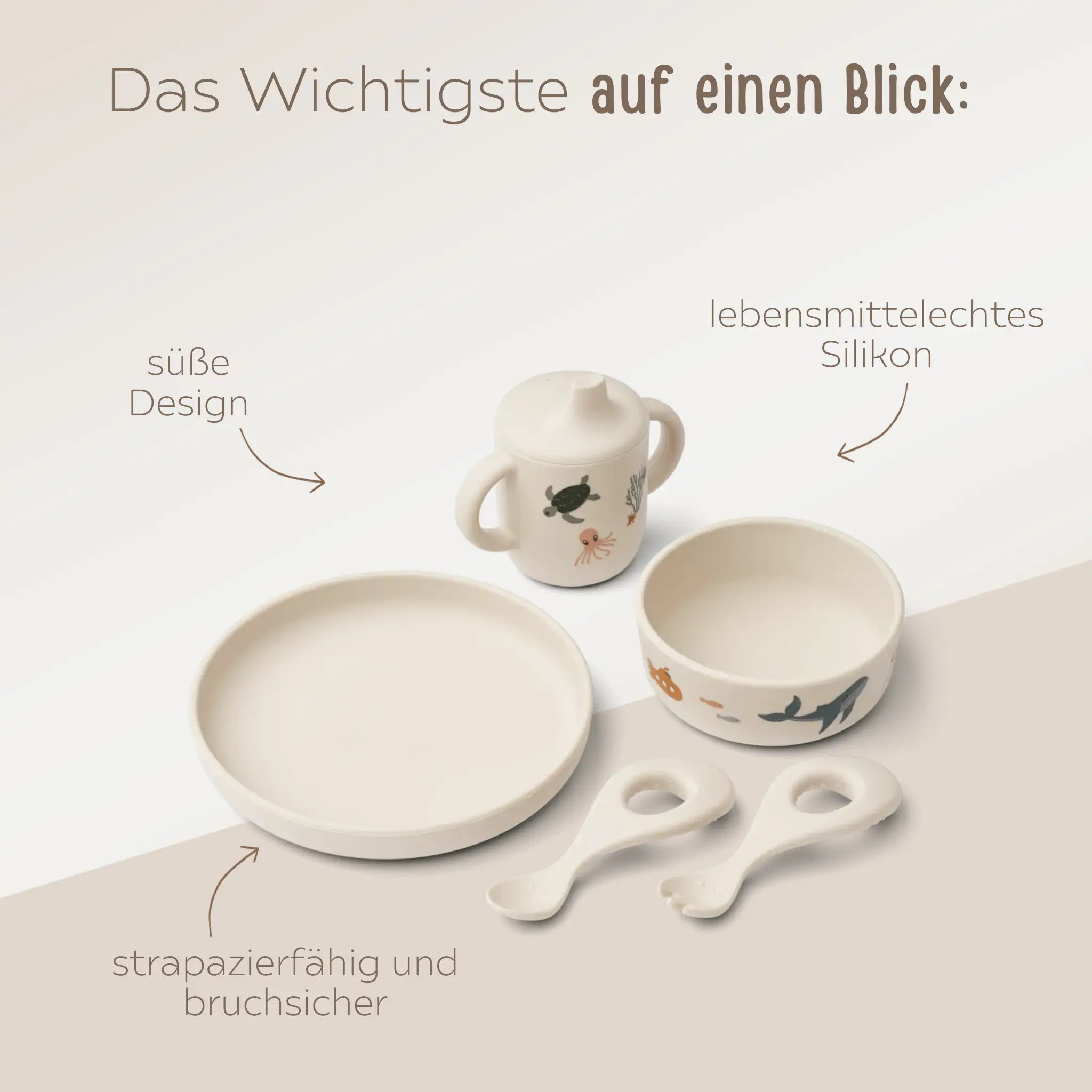 LIEWOOD Geschirr Set "Wal" personalisiert