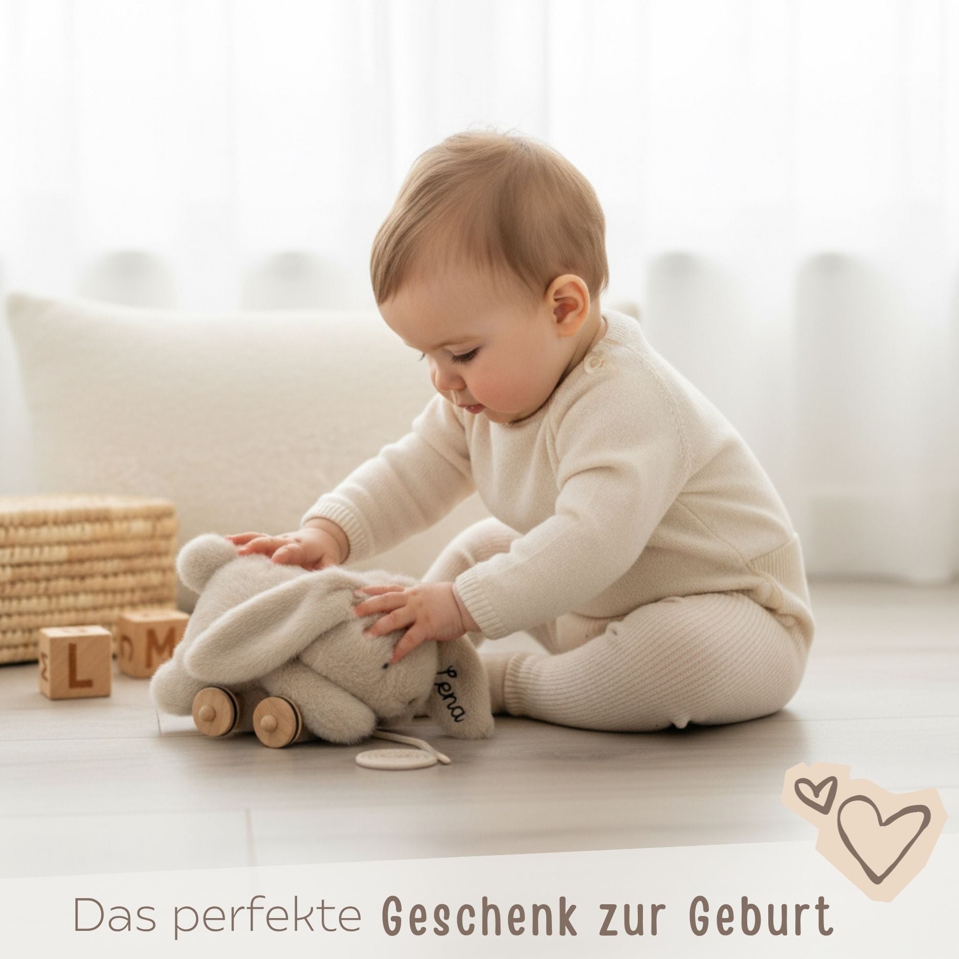 LIEWOOD Nachziehtier Hase personalisierbar - wunderwunsch