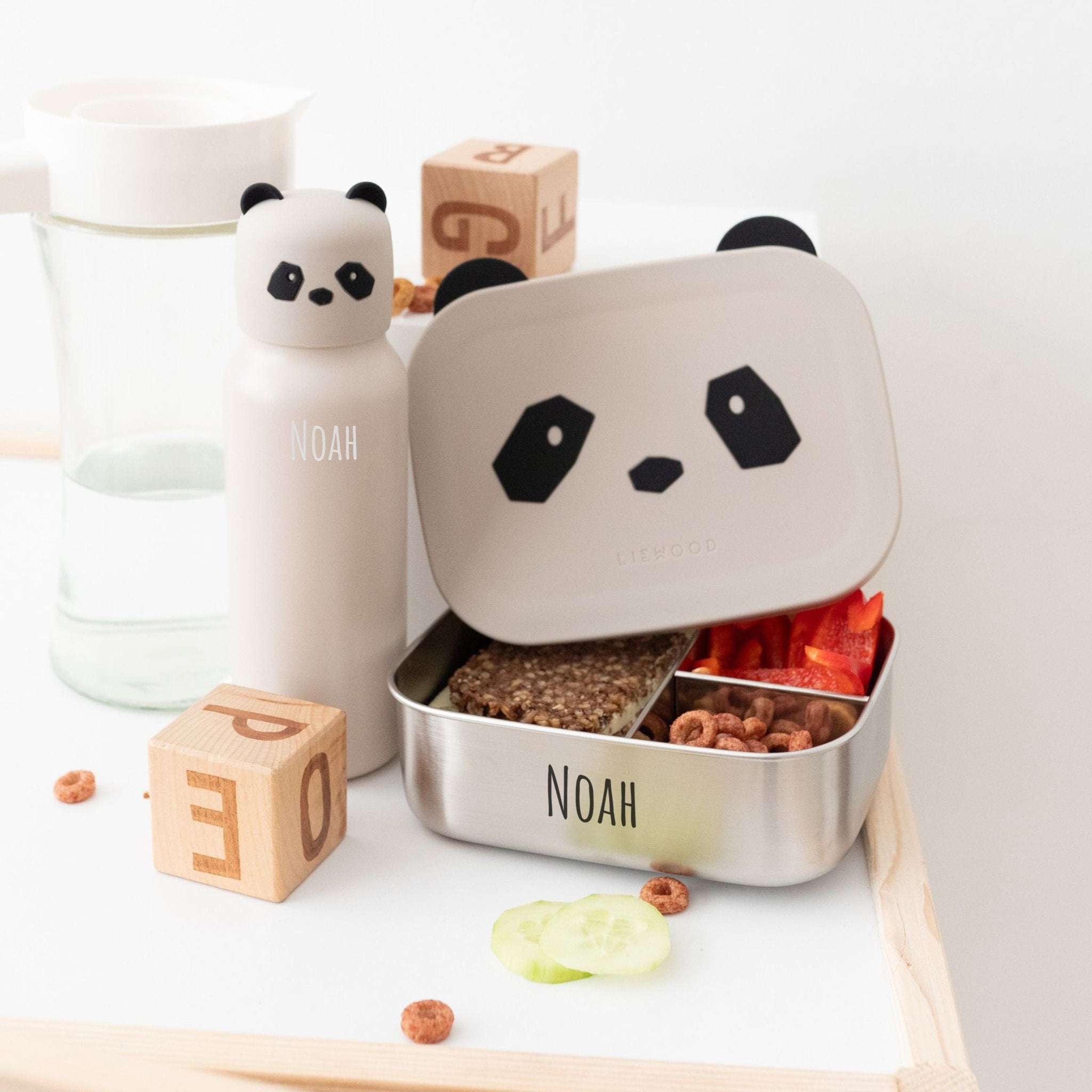 LIEWOOD Set Tier Lunchbox und Trinkflasche personalisierbar - wunderwunsch