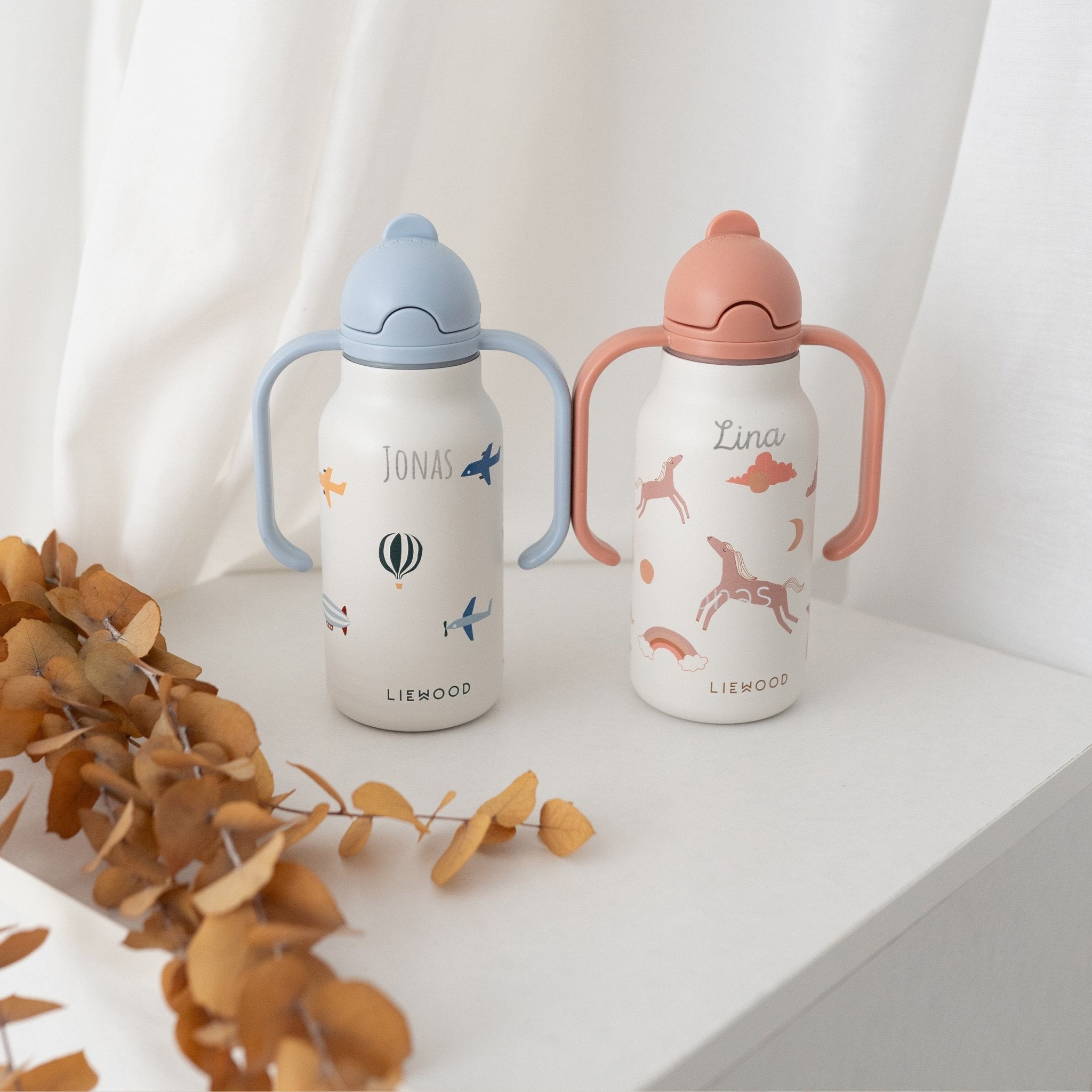LIEWOOD Trinkflasche mit Griffen 250ml personalisiert - wunderwunsch