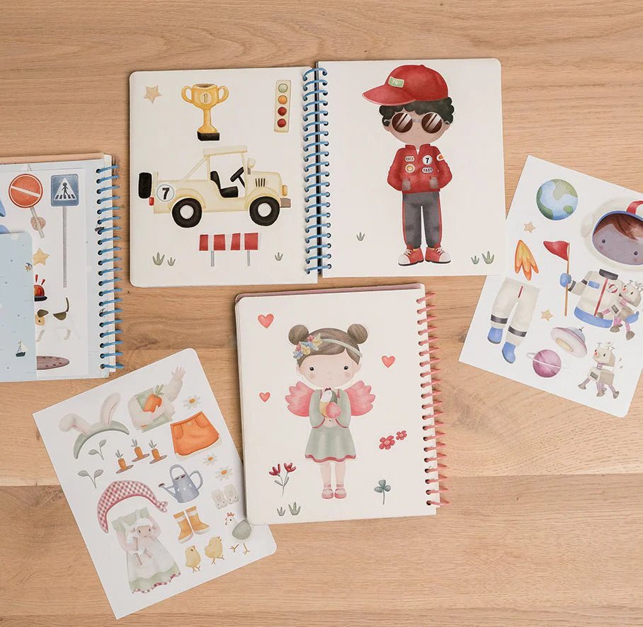 LITTLE DUTCH Anzieh- und Stickerbuch - Jim & Friends - wunderwunsch