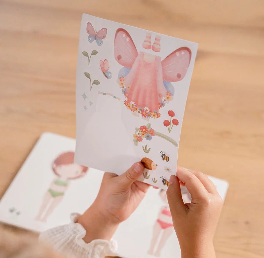 LITTLE DUTCH Anzieh- und Stickerbuch - Rosa & Friends - wunderwunsch