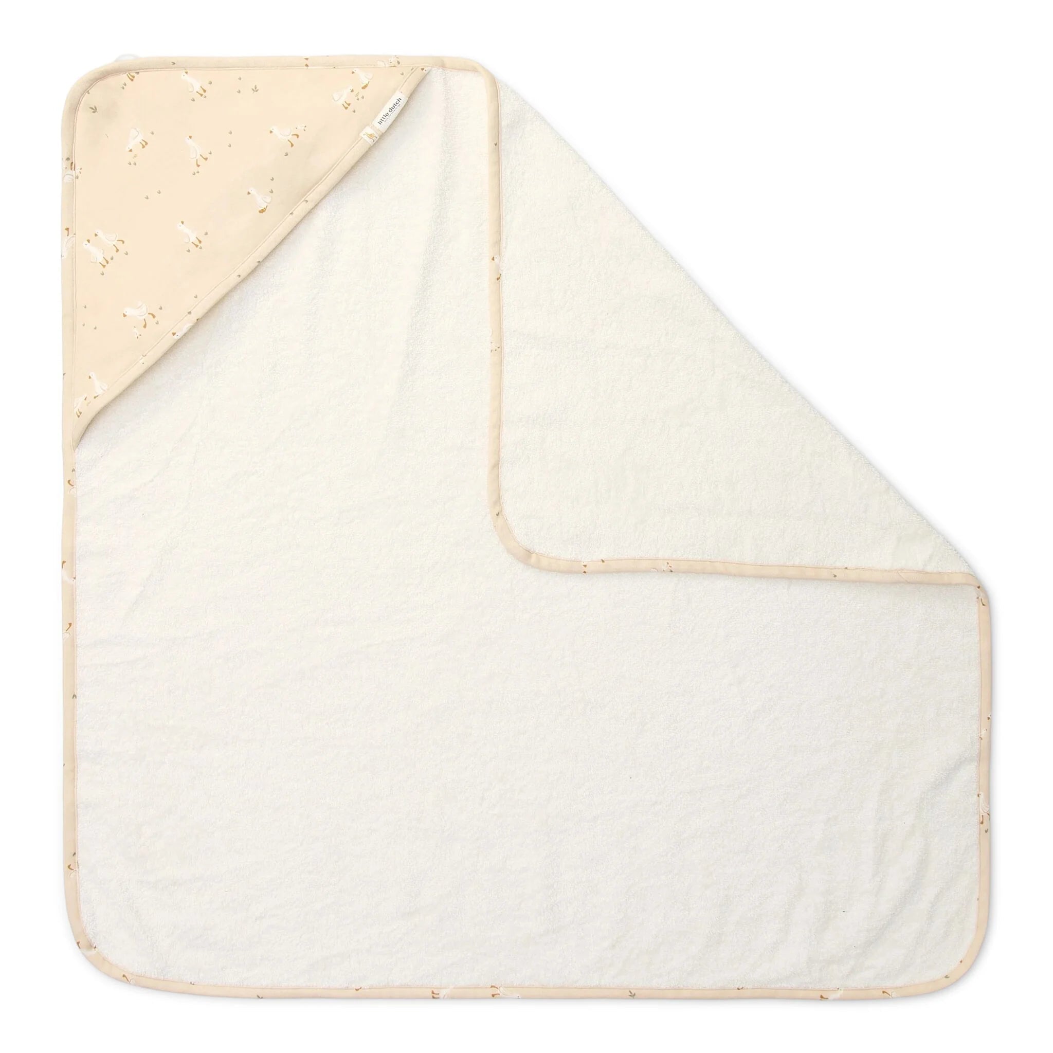 LITTLE DUTCH Badetuch 75x75cm - Gans weiß - Newborn Naturals - wunderwunsch