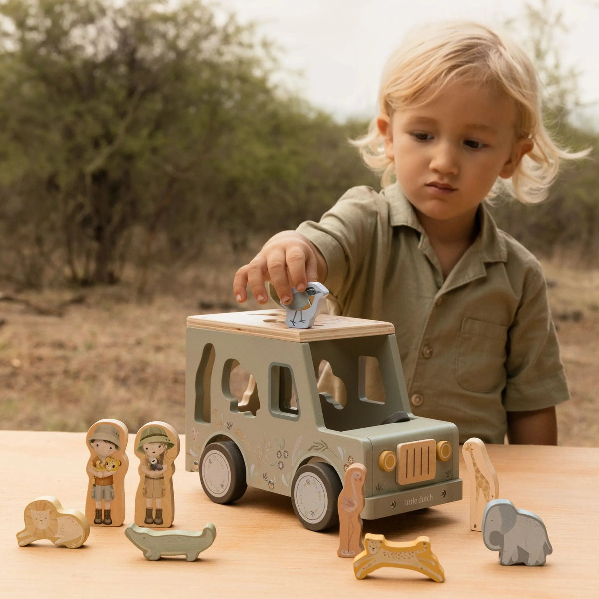 LITTLE DUTCH Formensortierer Auto - Safari Friends - wunderwunsch