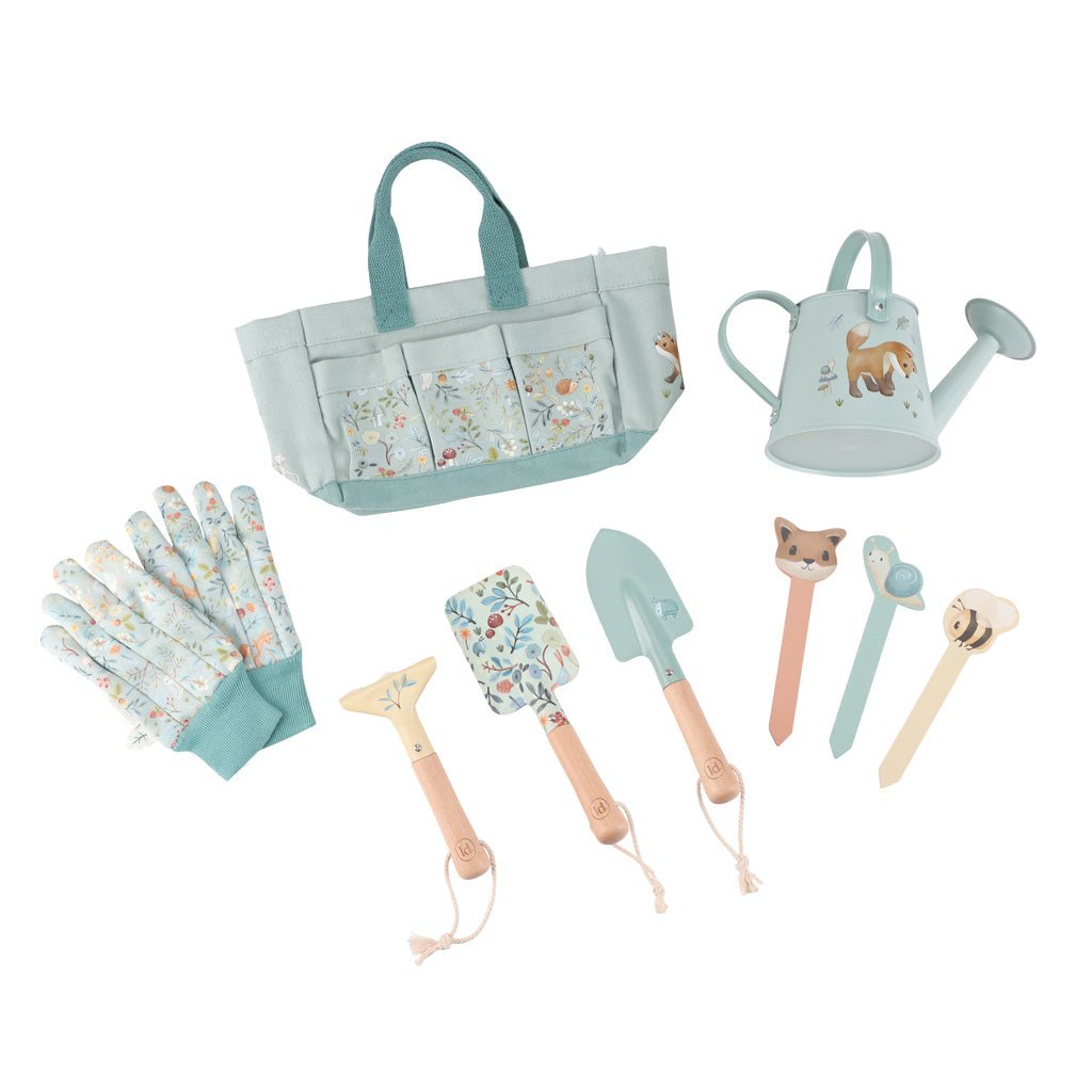 LITTLE DUTCH Garten Geschenkset 10-teilig - Forest Friends blau - wunderwunsch