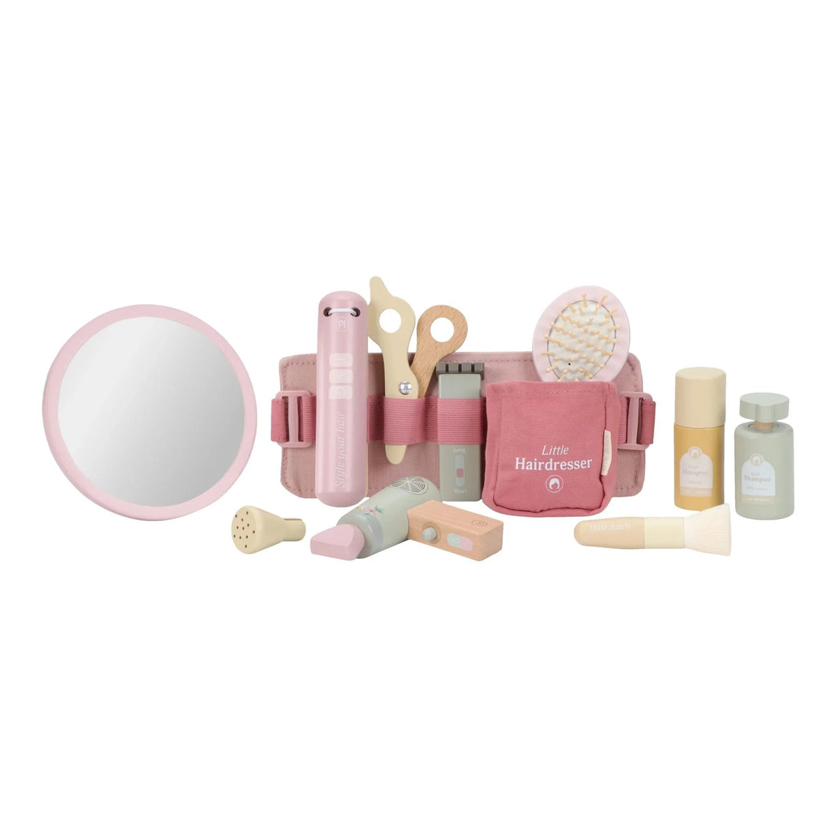 LITTLE DUTCH Holz Friseur-Set - Rosa - Essentials - wunderwunsch