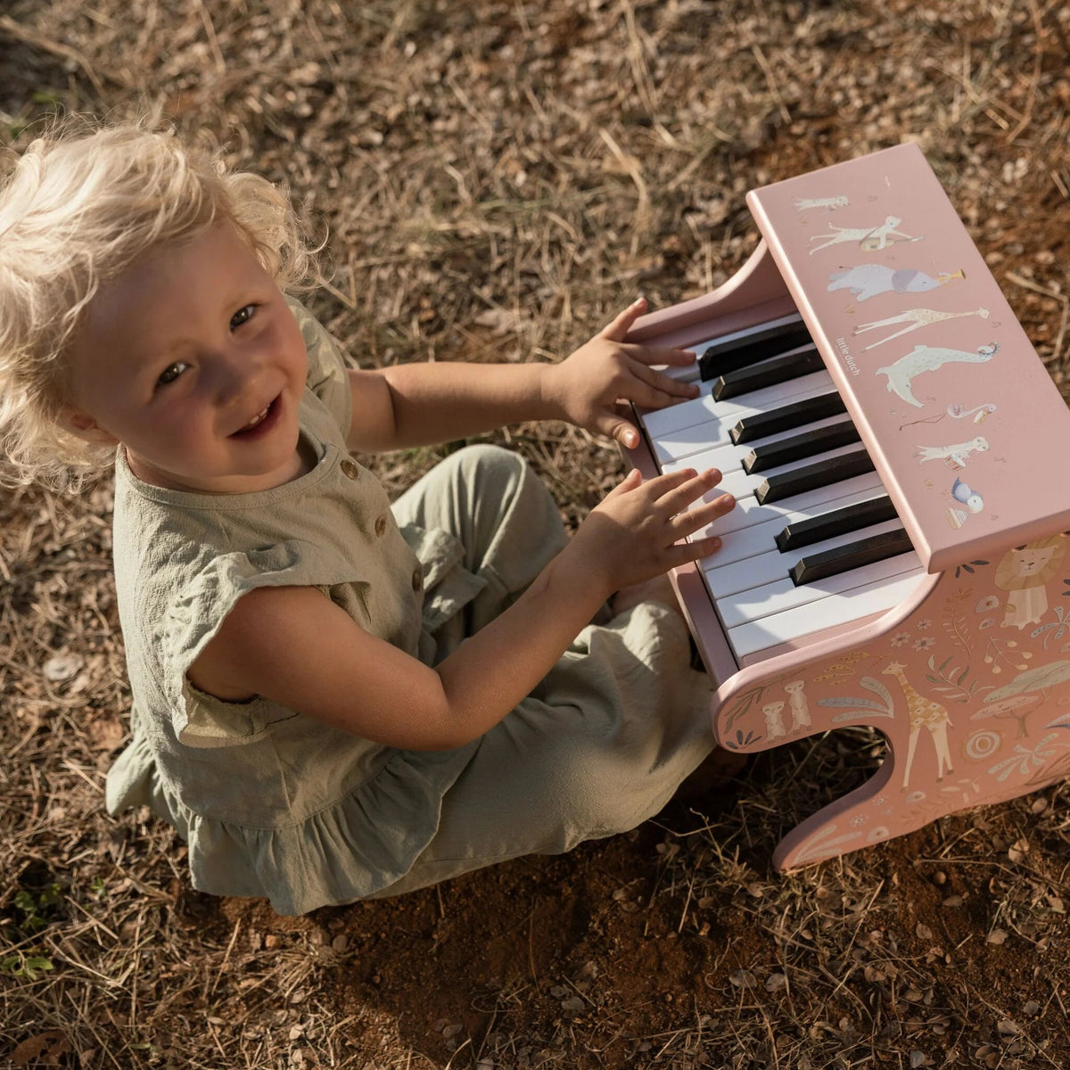 LITTLE DUTCH Holz Klavier - Rosa - Safari Friends - wunderwunsch