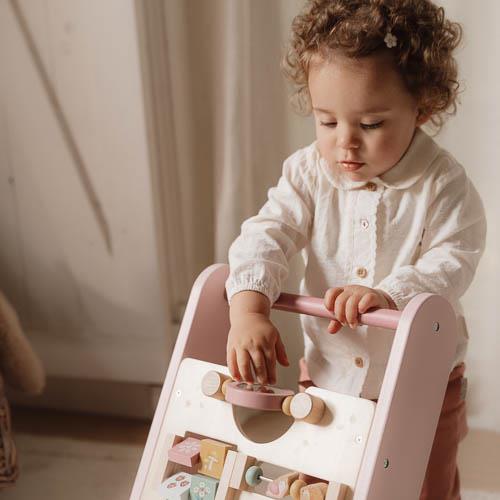 LITTLE DUTCH Lauflernwagen Holz - Fairy Garden - Rosa - wunderwunsch
