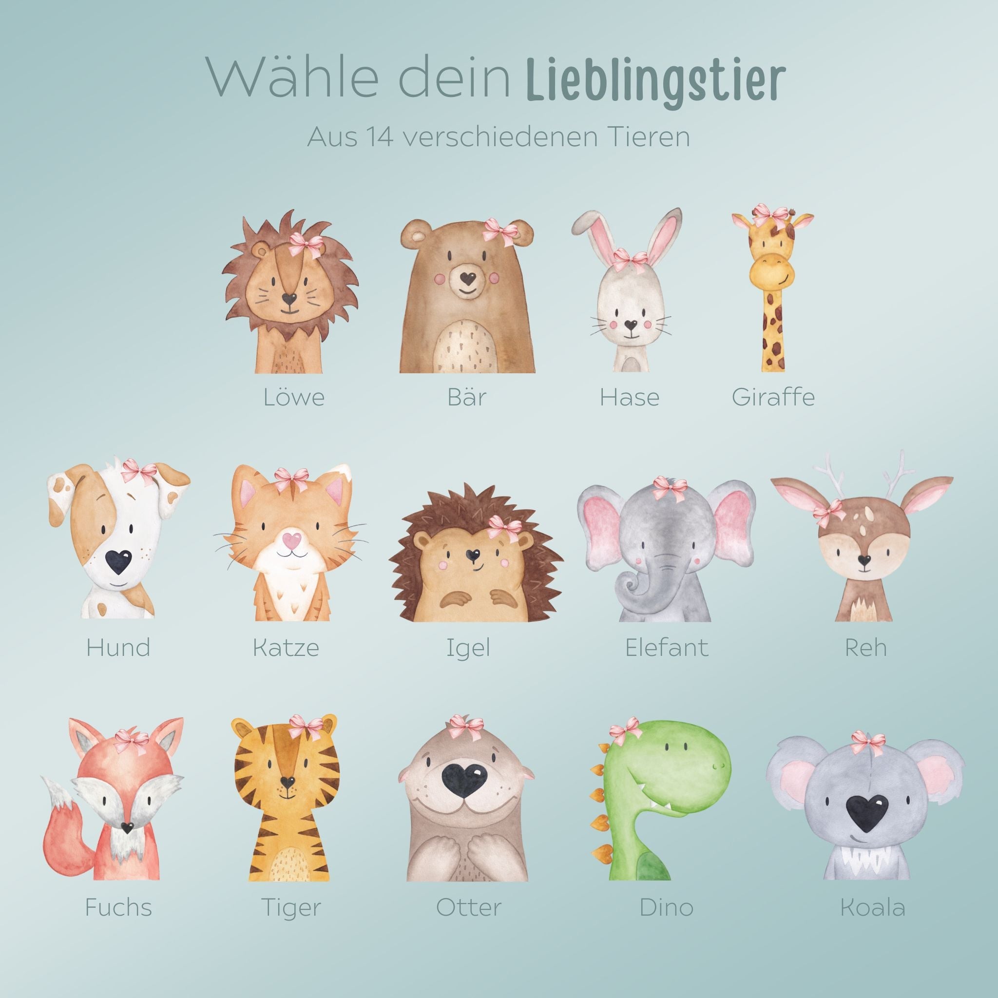 Lockendose Holz personalisiert - Tier Aquarell - wunderwunsch