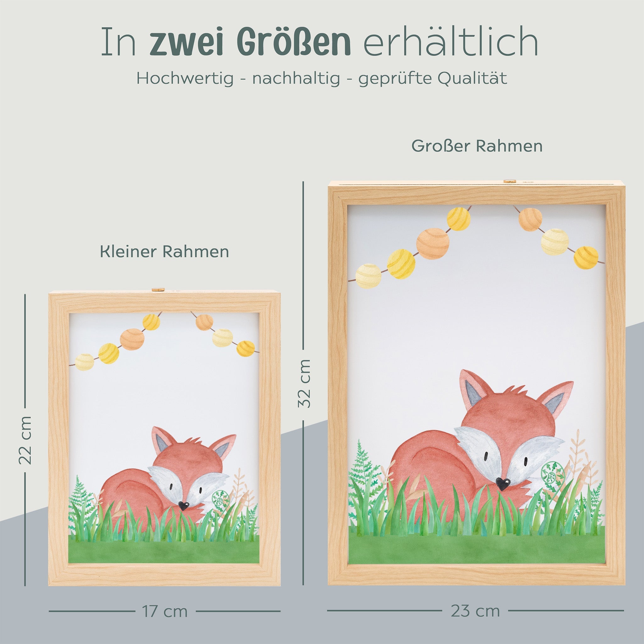 Magischer LED Bilderrahmen - Fuchs Glühwürmchen - wunderwunsch