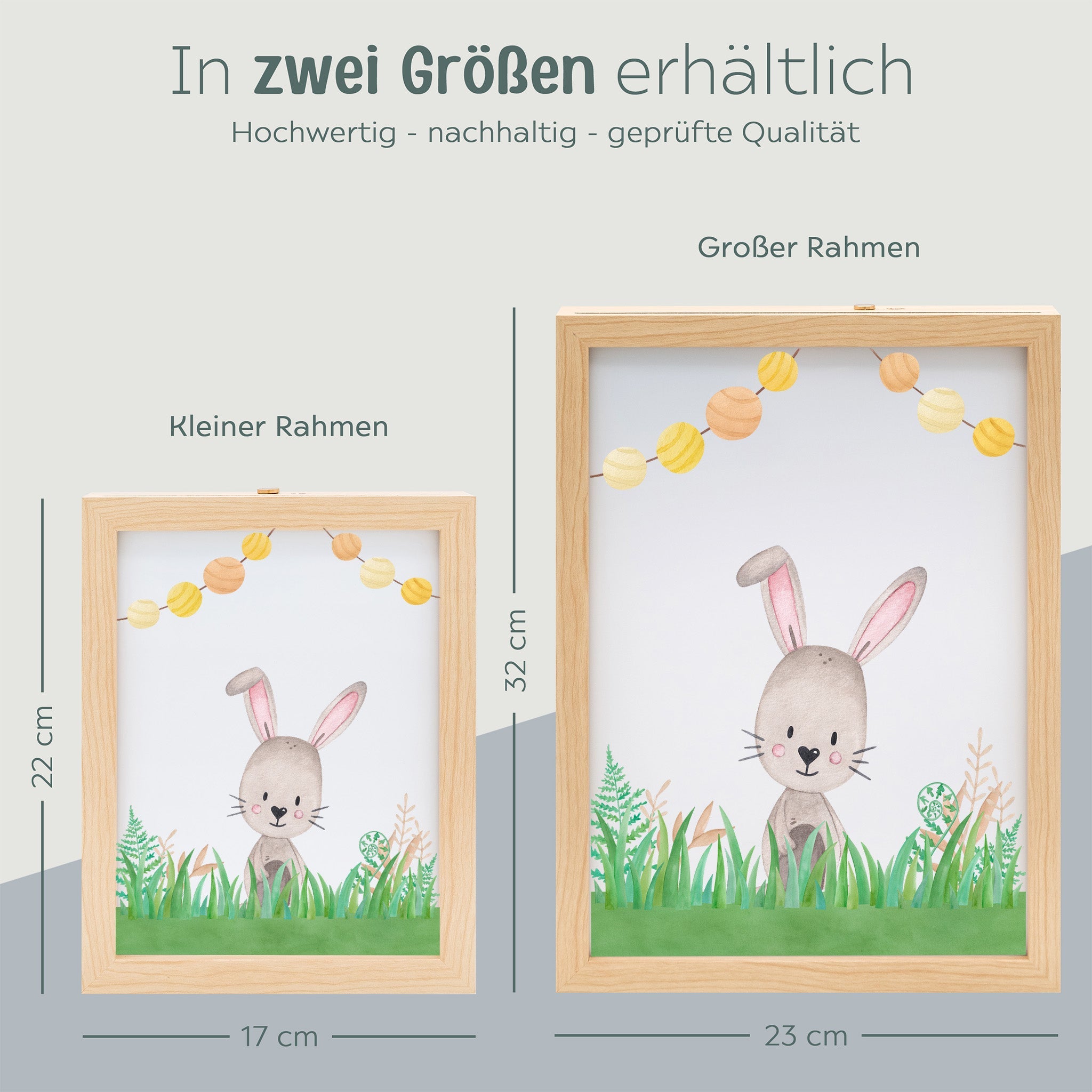 Magischer LED Bilderrahmen - Hase Glühwürmchen - wunderwunsch