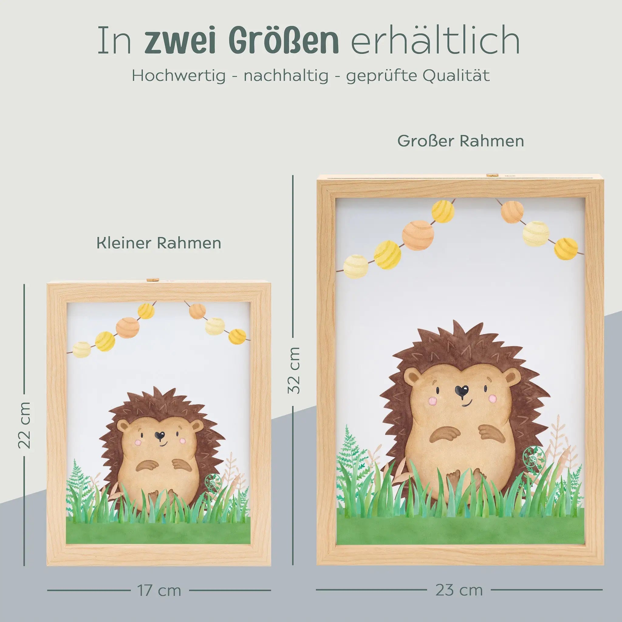 Magischer LED Bilderrahmen - Igel Glühwürmchen - wunderwunsch