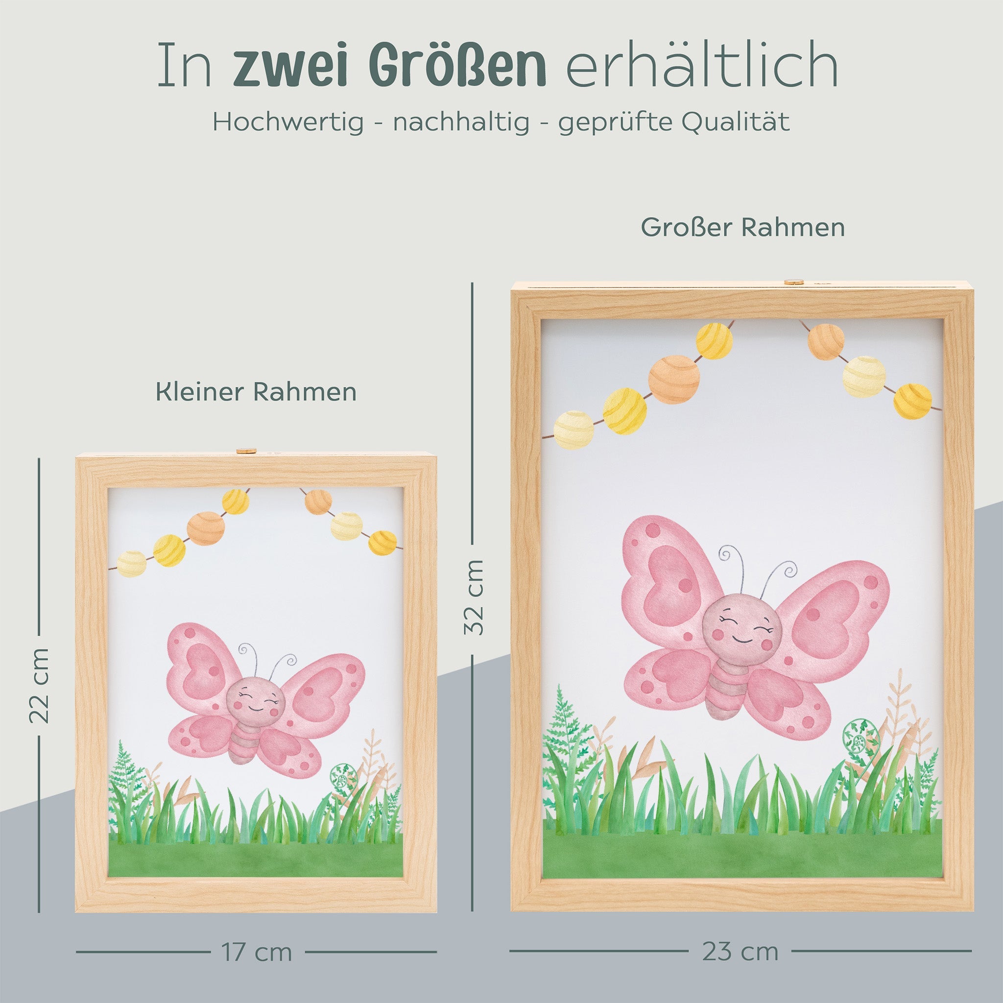 Magischer LED Bilderrahmen - Schmetterling Glühwürmchen - wunderwunsch