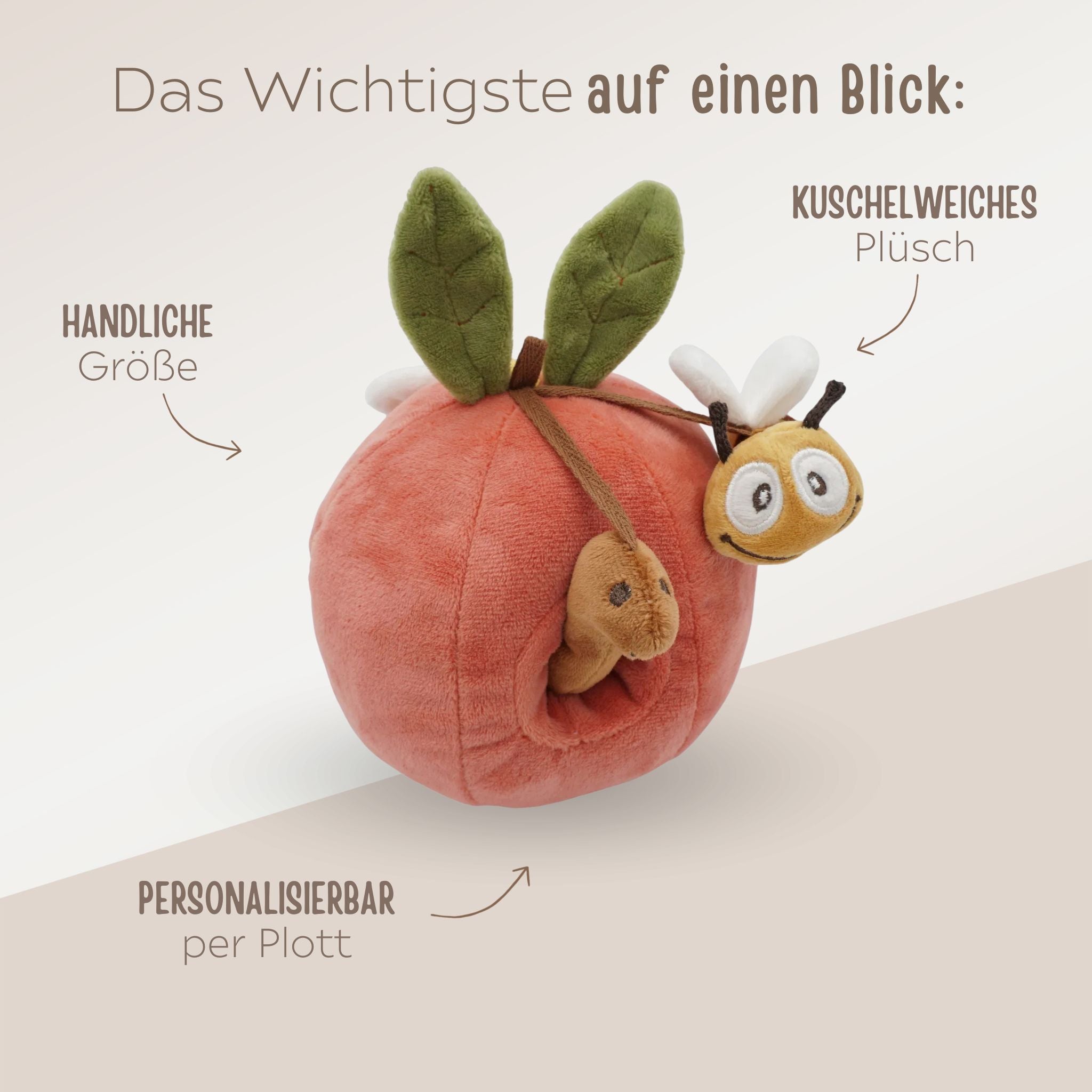 MAXIMO Aktivitäts Plüschtier - Apfel & Frosch - wunderwunsch