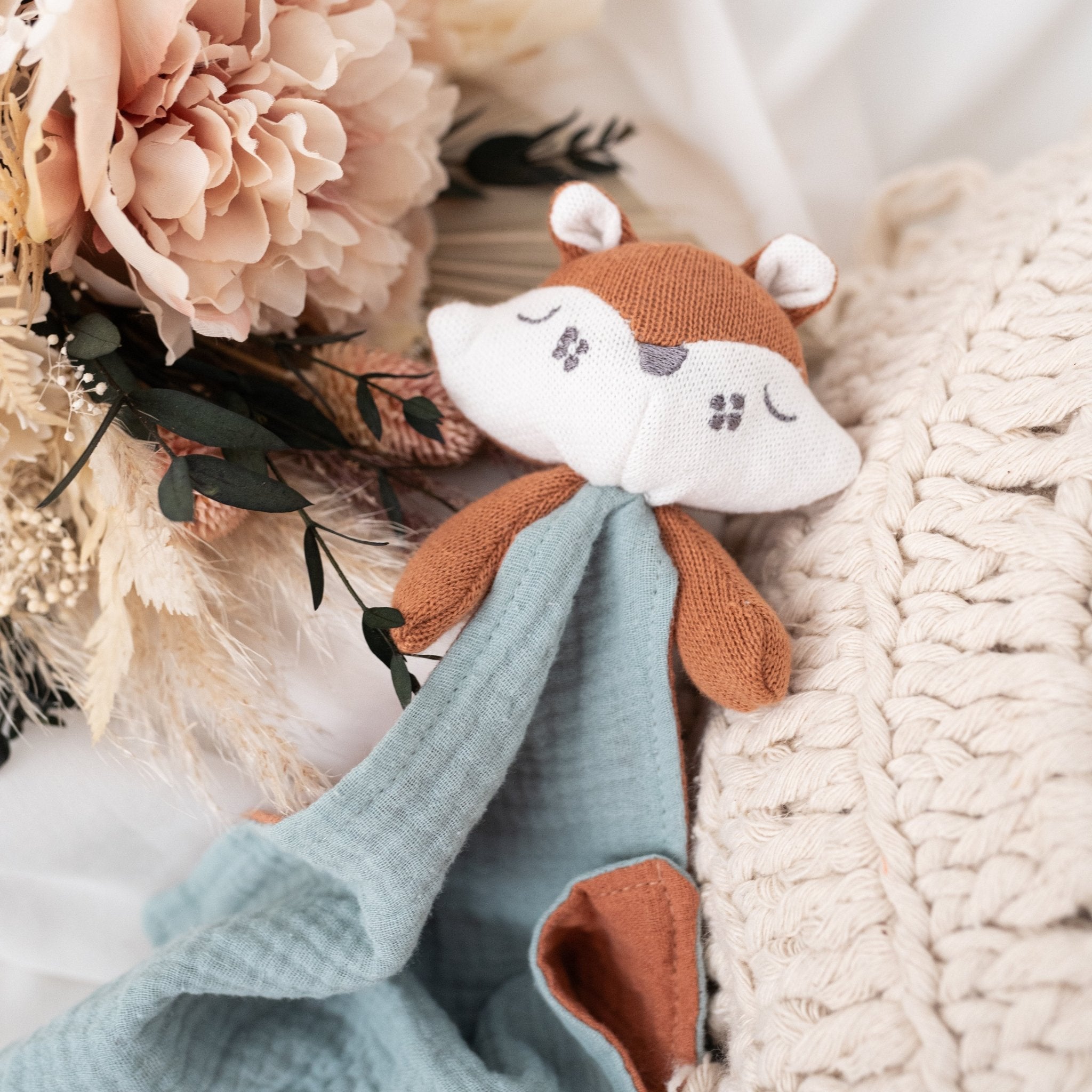MAXIMO Schmusetuch personalisiert - Einhorn, Löwe oder Fuchs - wunderwunsch