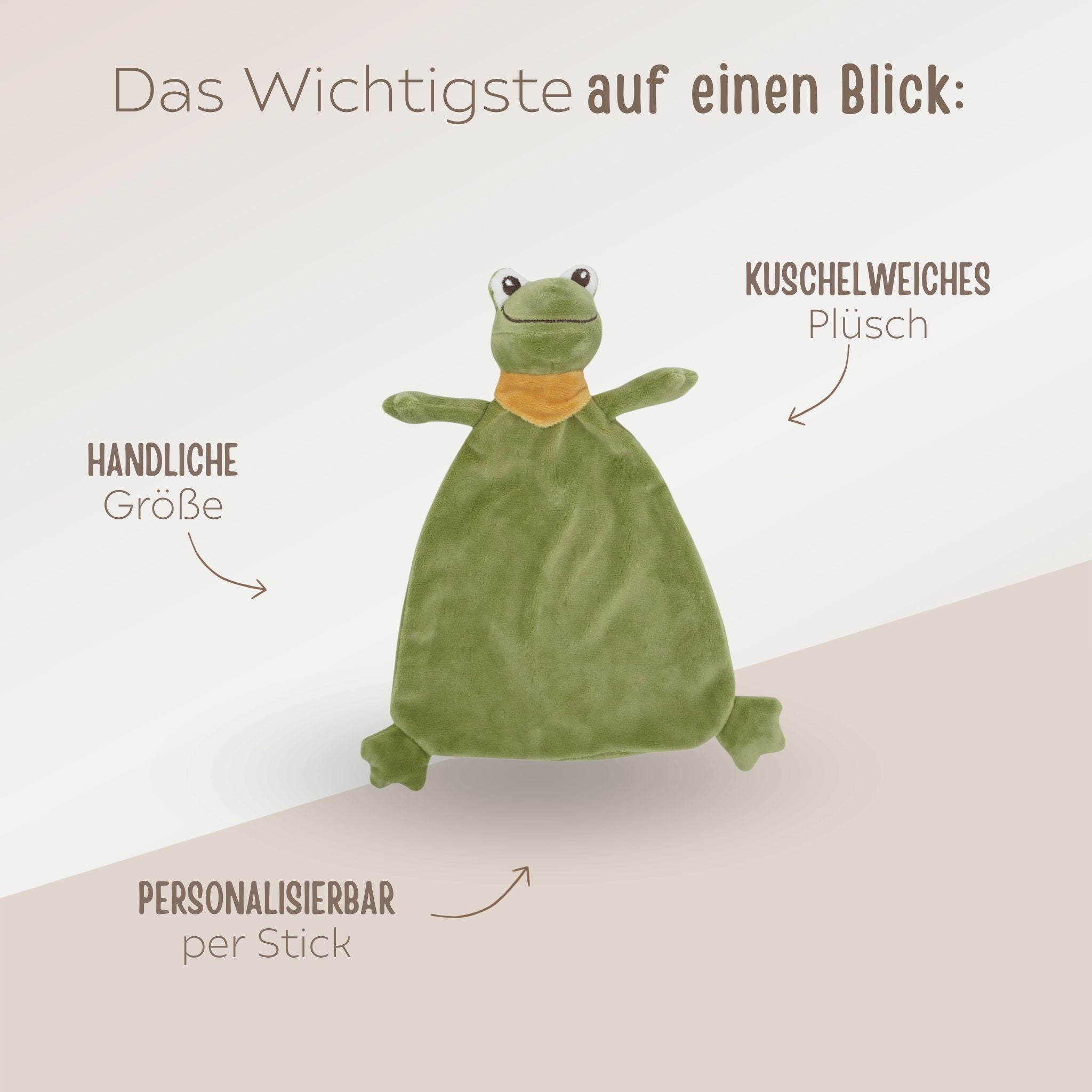 MAXIMO Schmusetuch personalisiert - Frosch & Biene - wunderwunsch