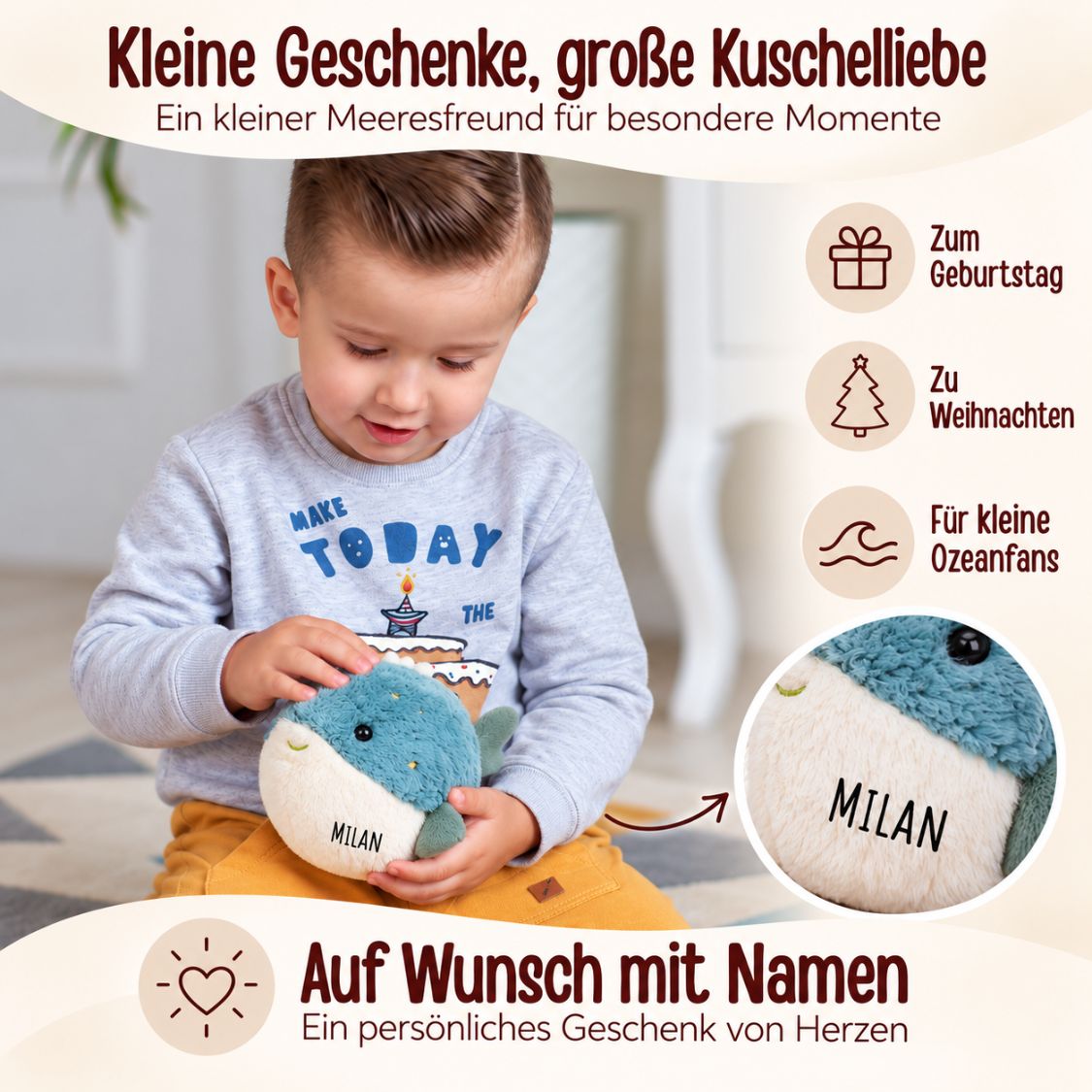 MCHUGS Kuscheltier personalisiert - Kugelfisch - wunderwunsch