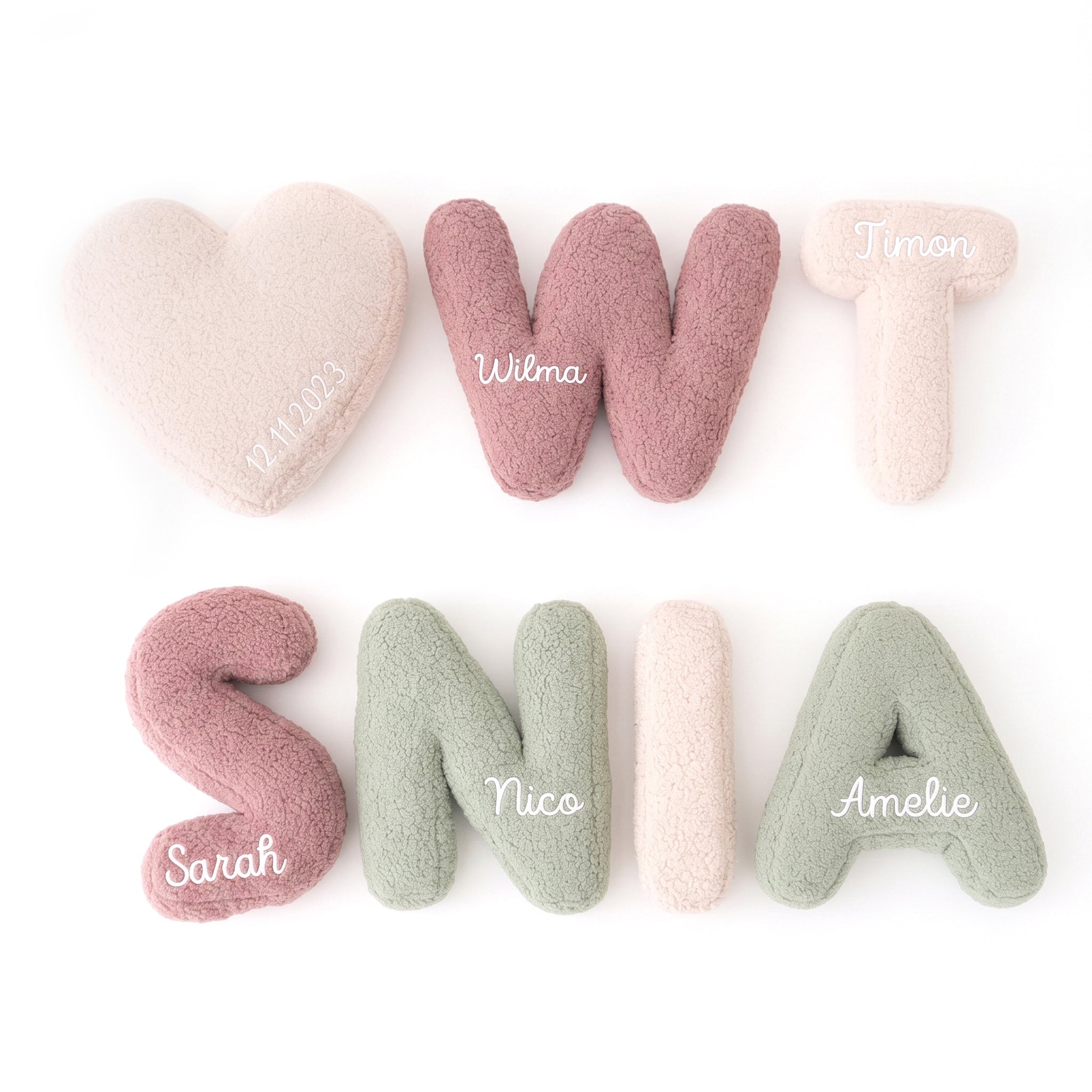 MEALIVING Buchstabenkissen Boucle - wunderwunsch