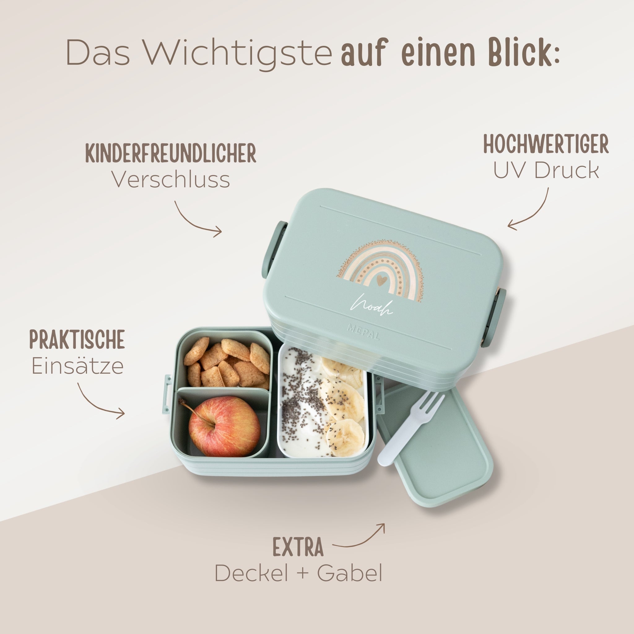 MEPAL Brotdose mit Einsatz - Regenbogen - wunderwunsch