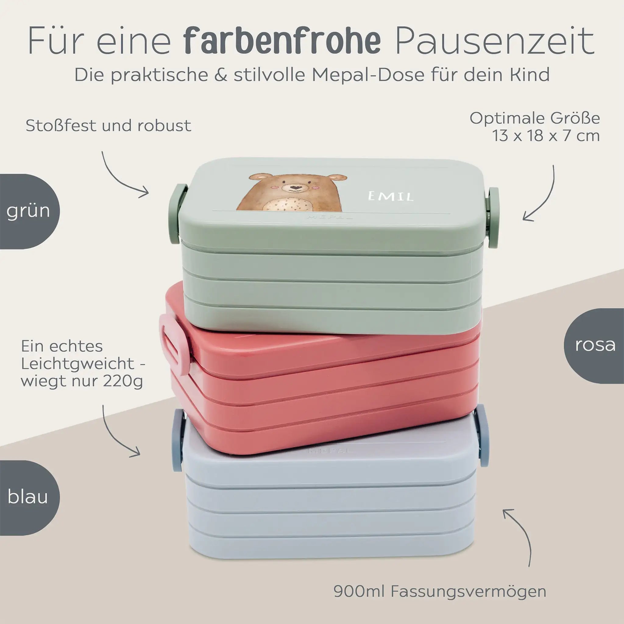 MEPAL Brotdose mit Einsatz - Tier einzeln - wunderwunsch