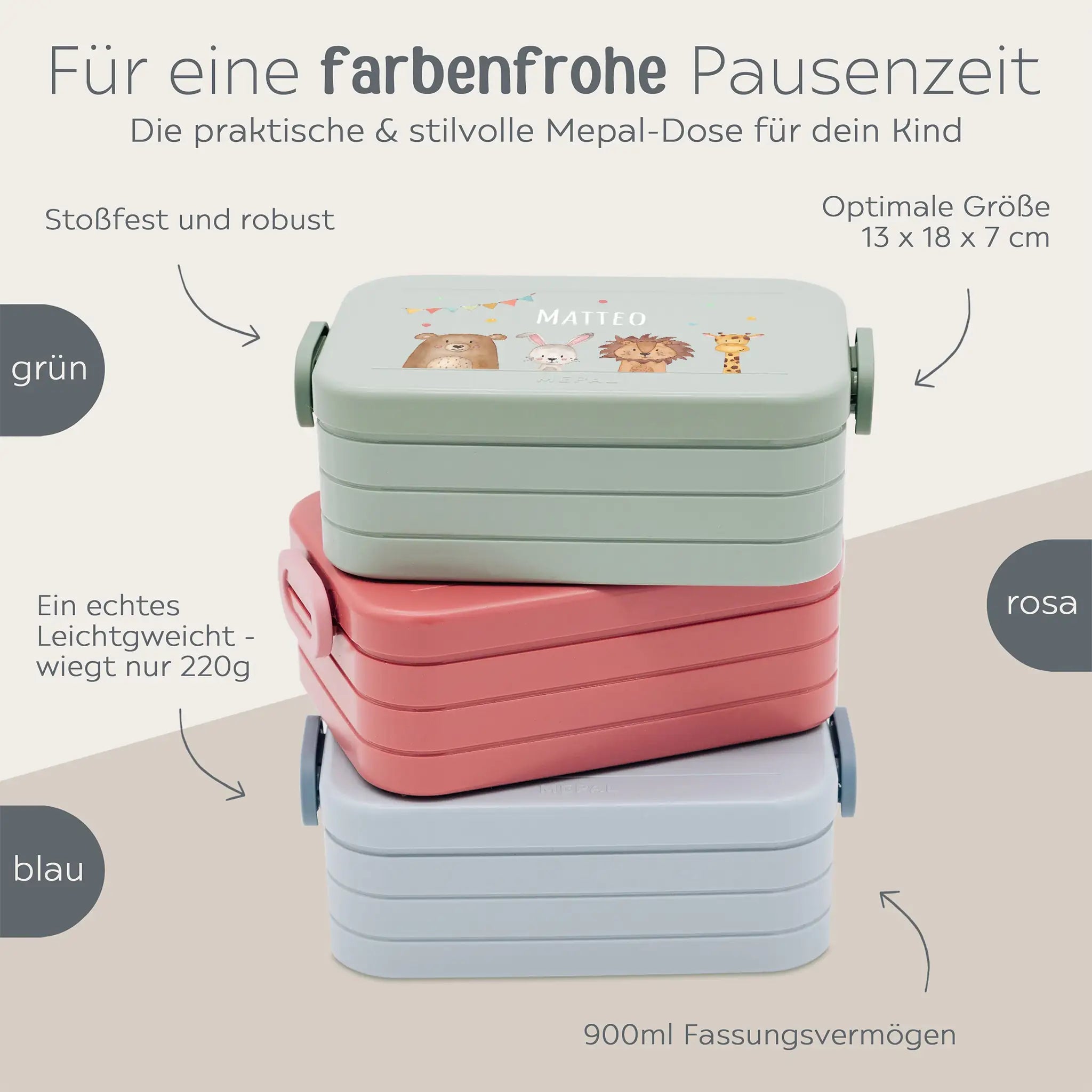 MEPAL Brotdose mit Einsatz - Tiere - wunderwunsch
