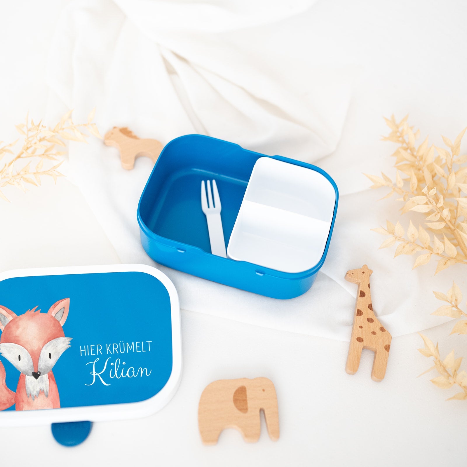 MEPAL Brotdose personalisiert mit Bento Einsatz - Tier Aquarell - wunderwunsch