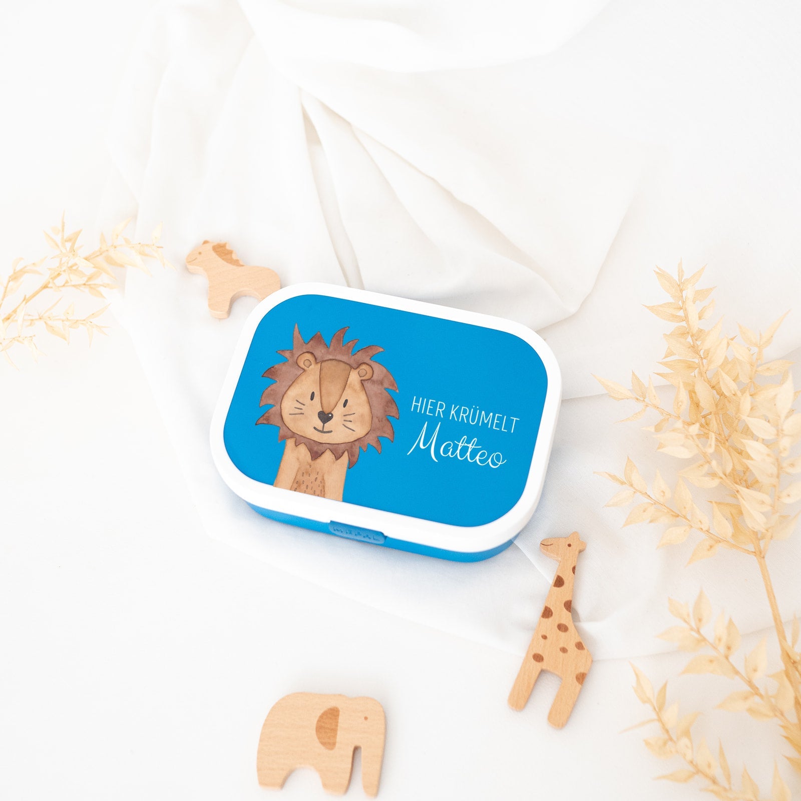 MEPAL Brotdose personalisiert mit Bento Einsatz - Tier Aquarell - wunderwunsch