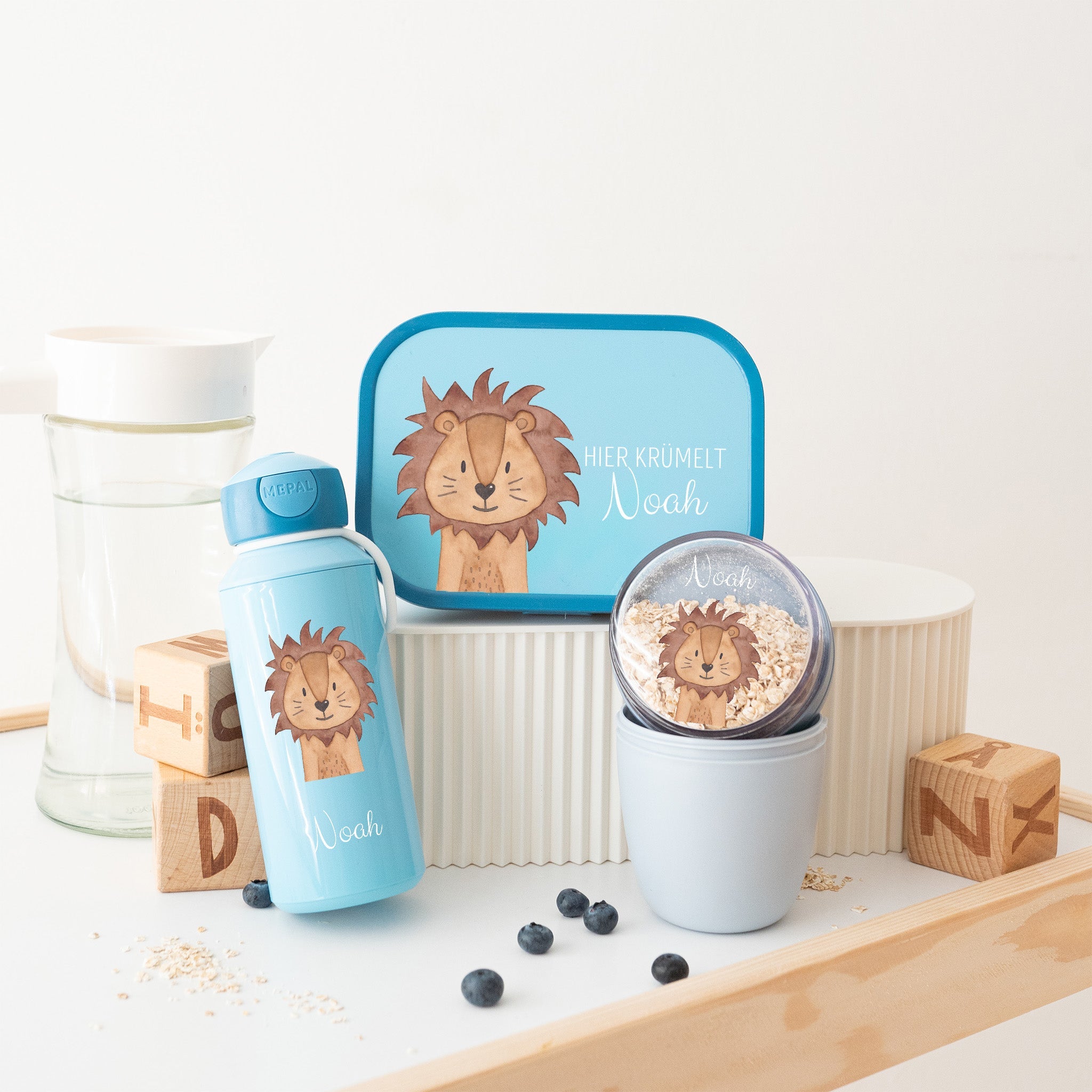 MEPAL Campus Lunchset - Tiere unten Aquarell - wunderwunsch